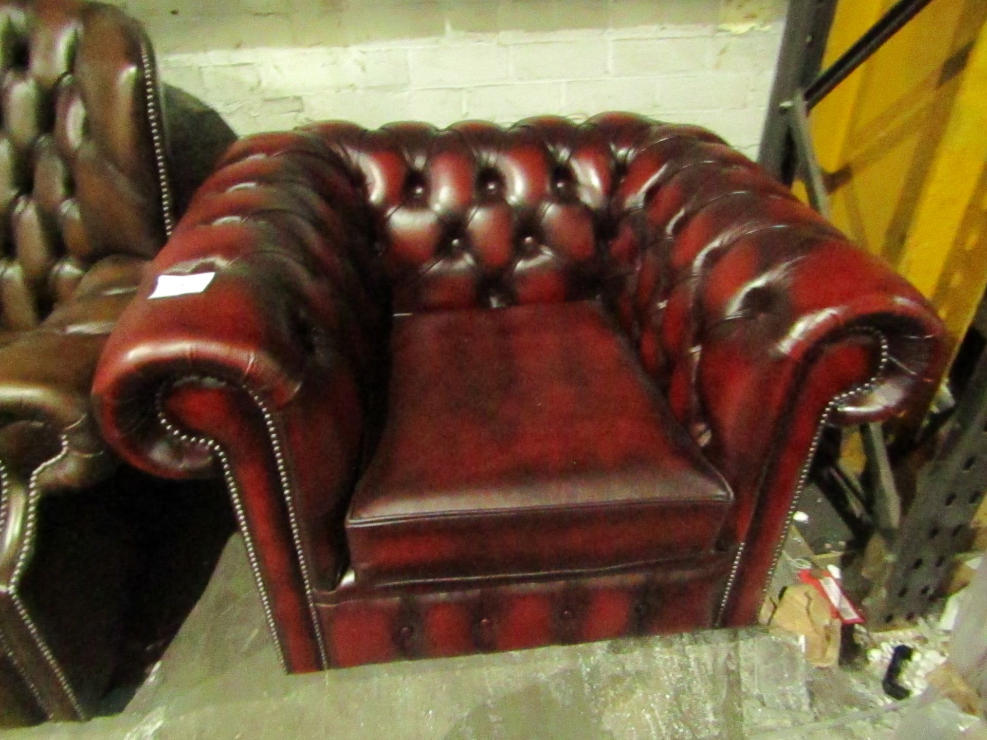 leather Chester field Club chair, Ex display.