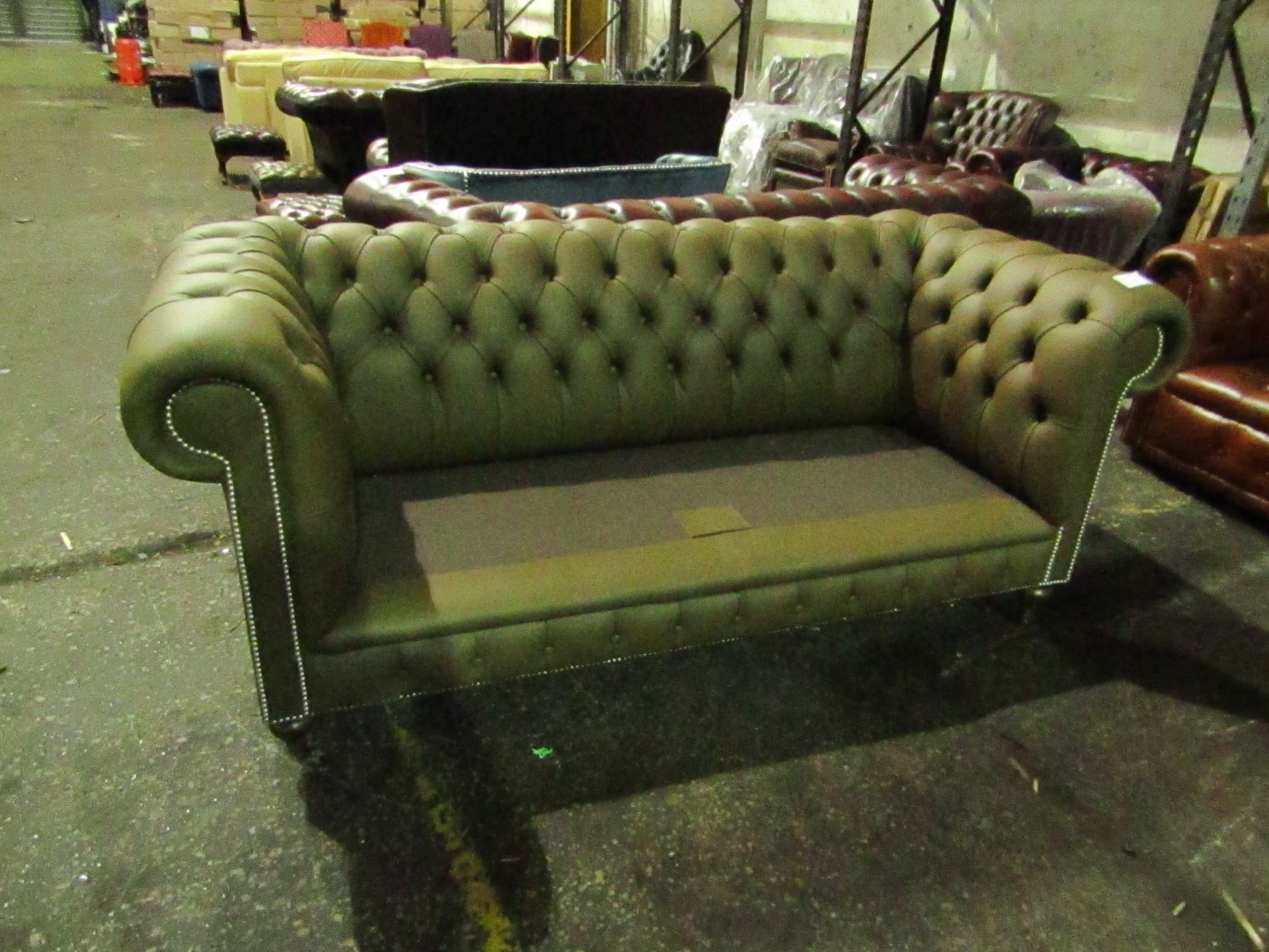 3 Seater Chestfield Sofa, Ex display, no seat cushions