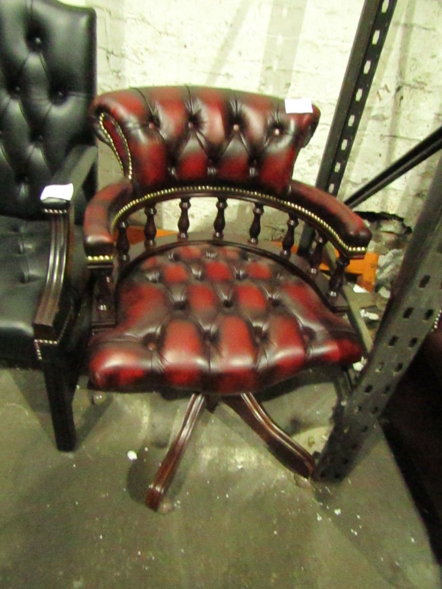 Leather Captains swivel chair, Ex display.