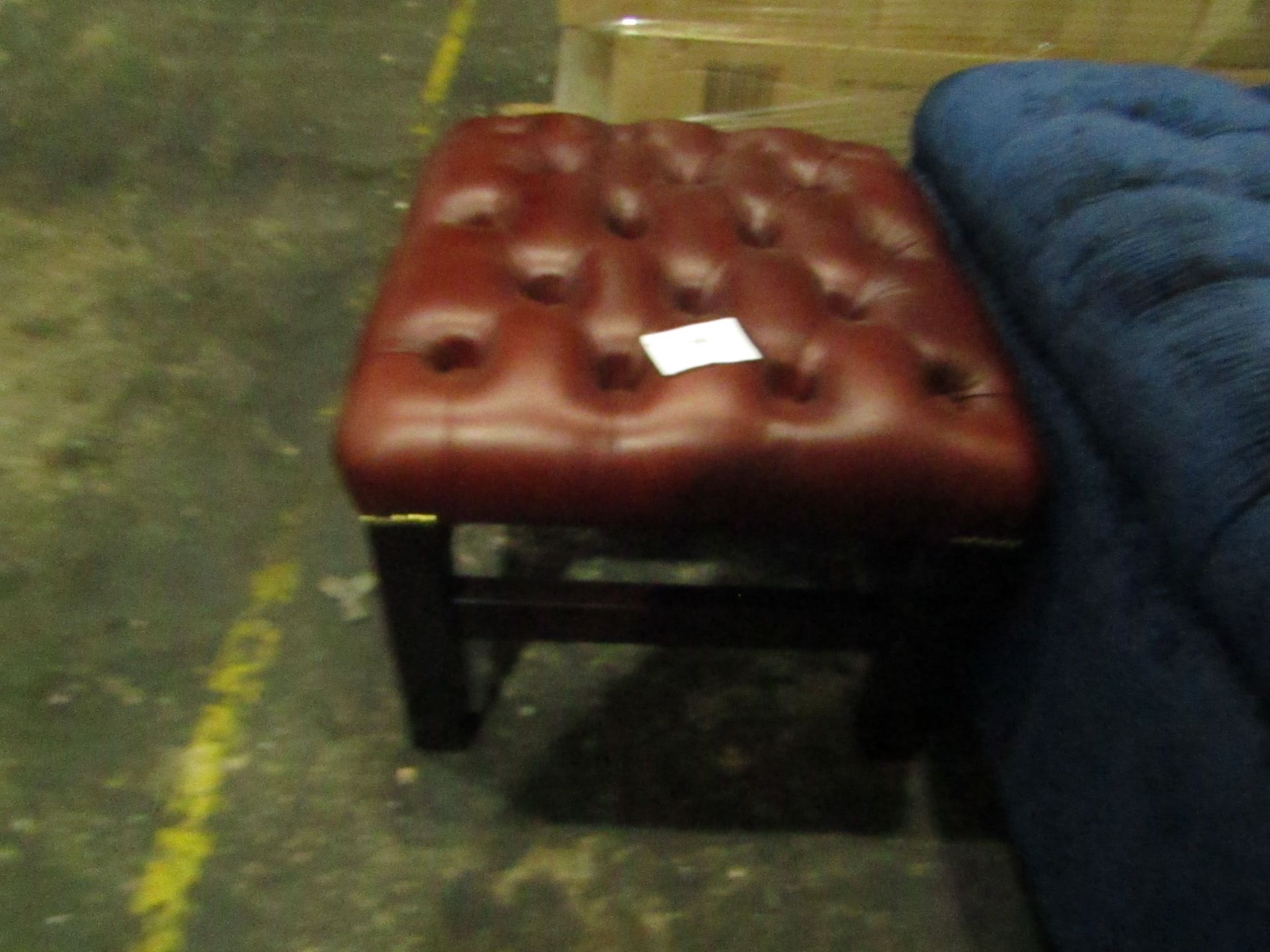 Leather Foot stool, Ex display.