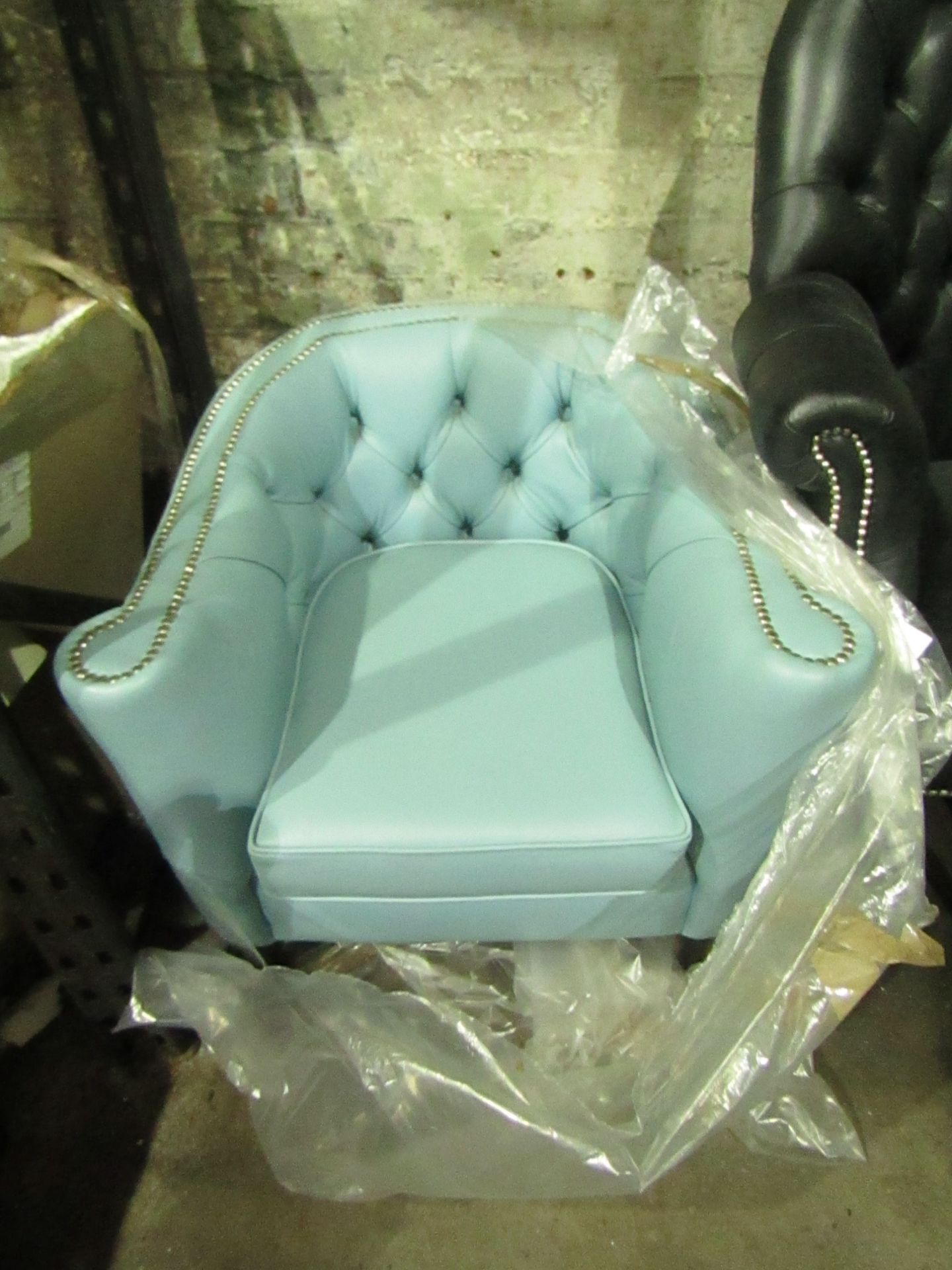 Baby Blue Tub chair, Ex display.