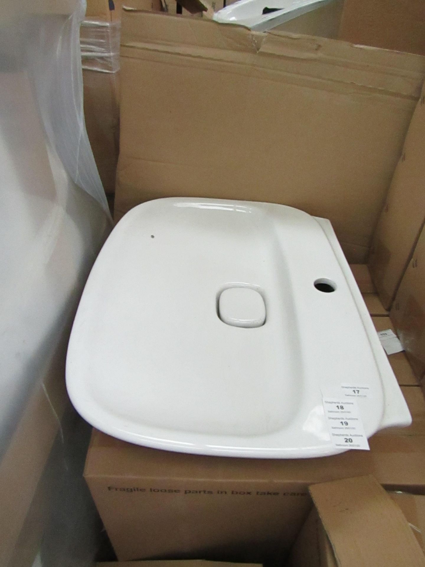 Laufen 600mm 1TH basin with ceramic cover, new and boxed.