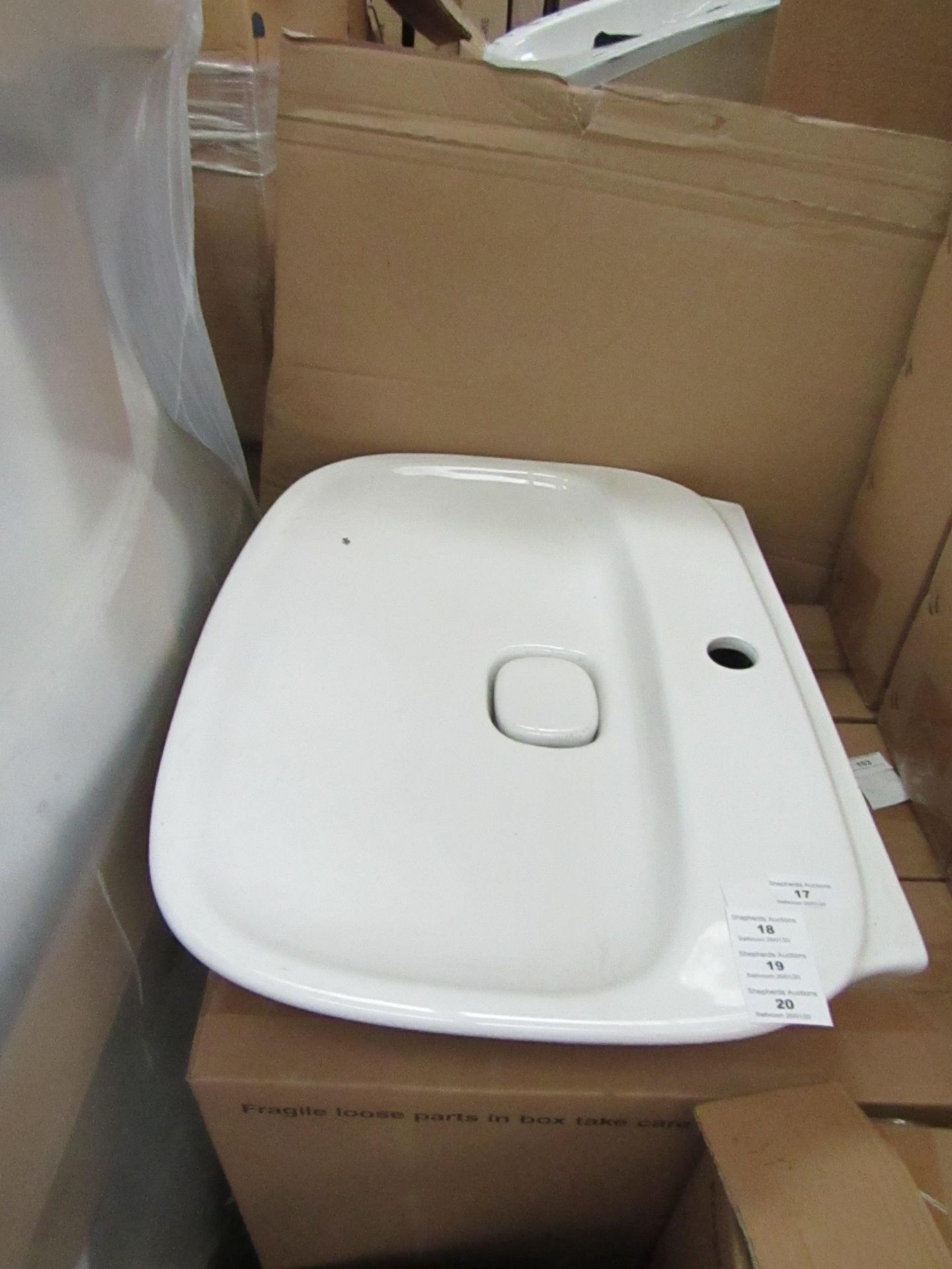 Laufen 600mm 1TH basin with ceramic cover, new and boxed.