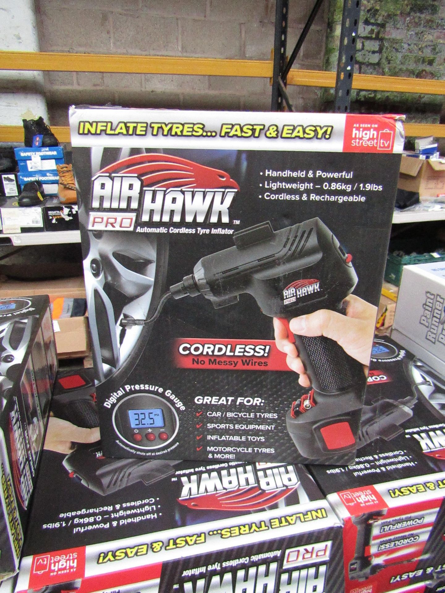 | 1x | Air Hawk Pro Cordless hand held compressor | tested working and boxed | no online re-sale |