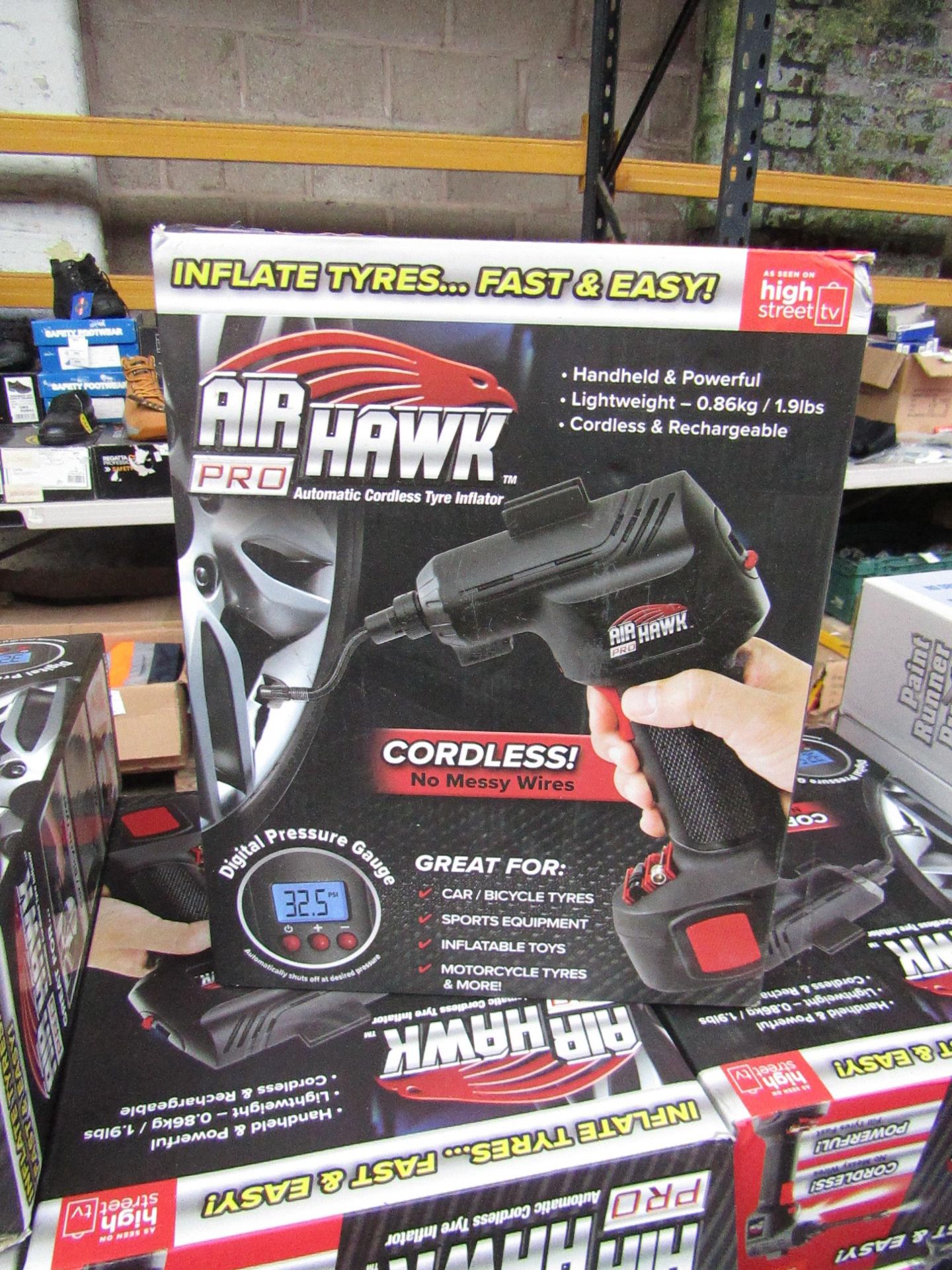 | 1x | Air Hawk Pro Cordless hand held compressor | tested working and boxed | no online re-sale |