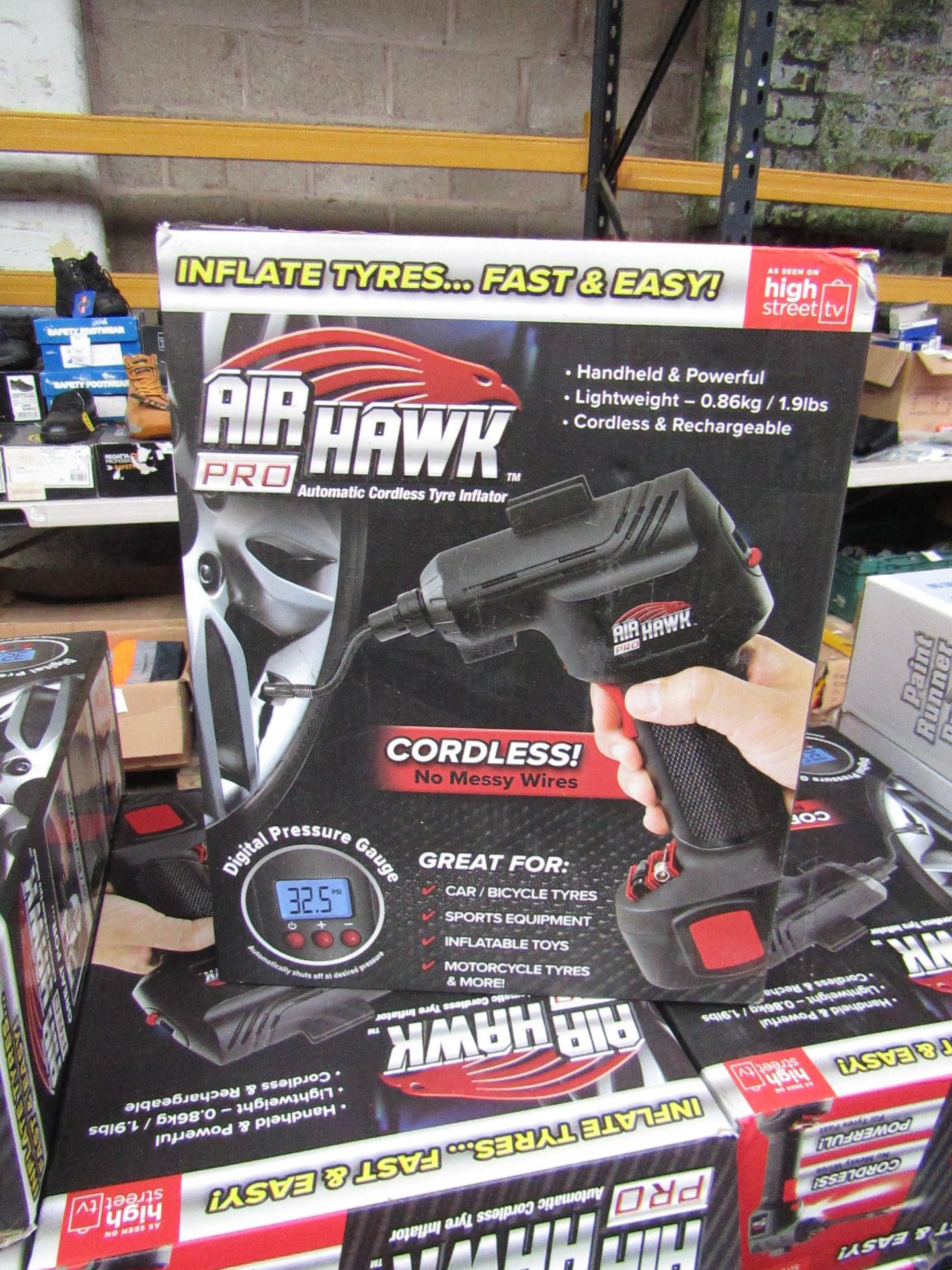 | 1x | Air Hawk Pro Cordless hand held compressor | tested working and boxed | no online re-sale |