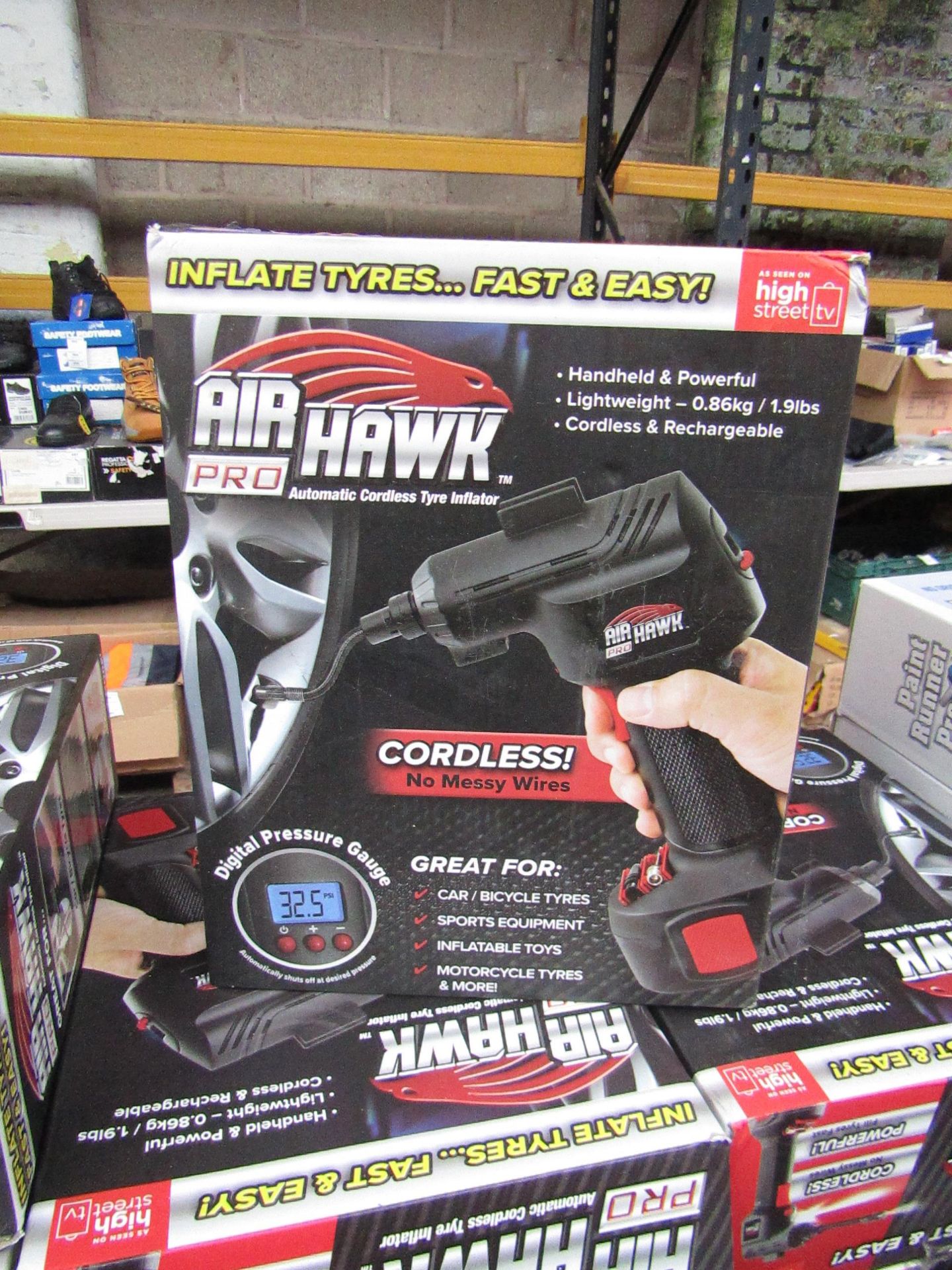 | 1x | Air Hawk Pro Cordless hand held compressor | tested working and boxed | no online re-sale |