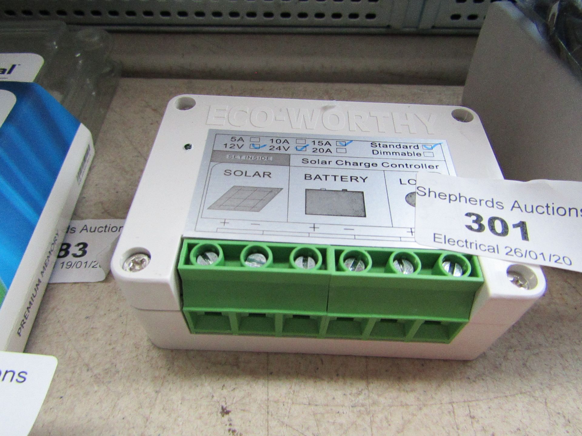 ECO-WORTHY - Solar Charge Controller - Untested and boxed.