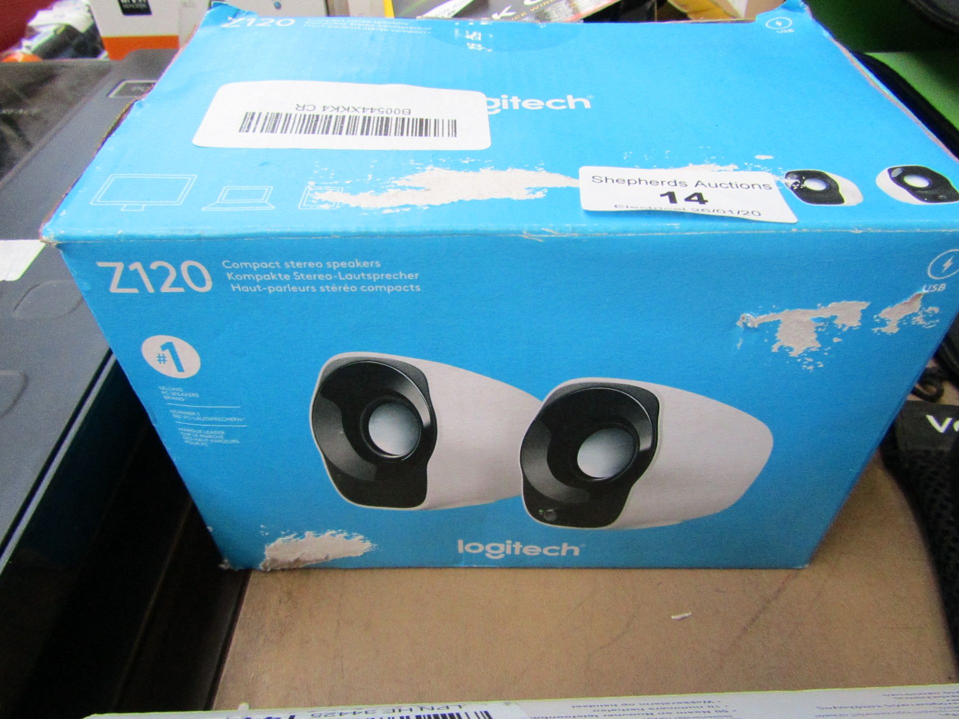 Logitech - Z120 - Compact stereo speakers - Untested and boxed.