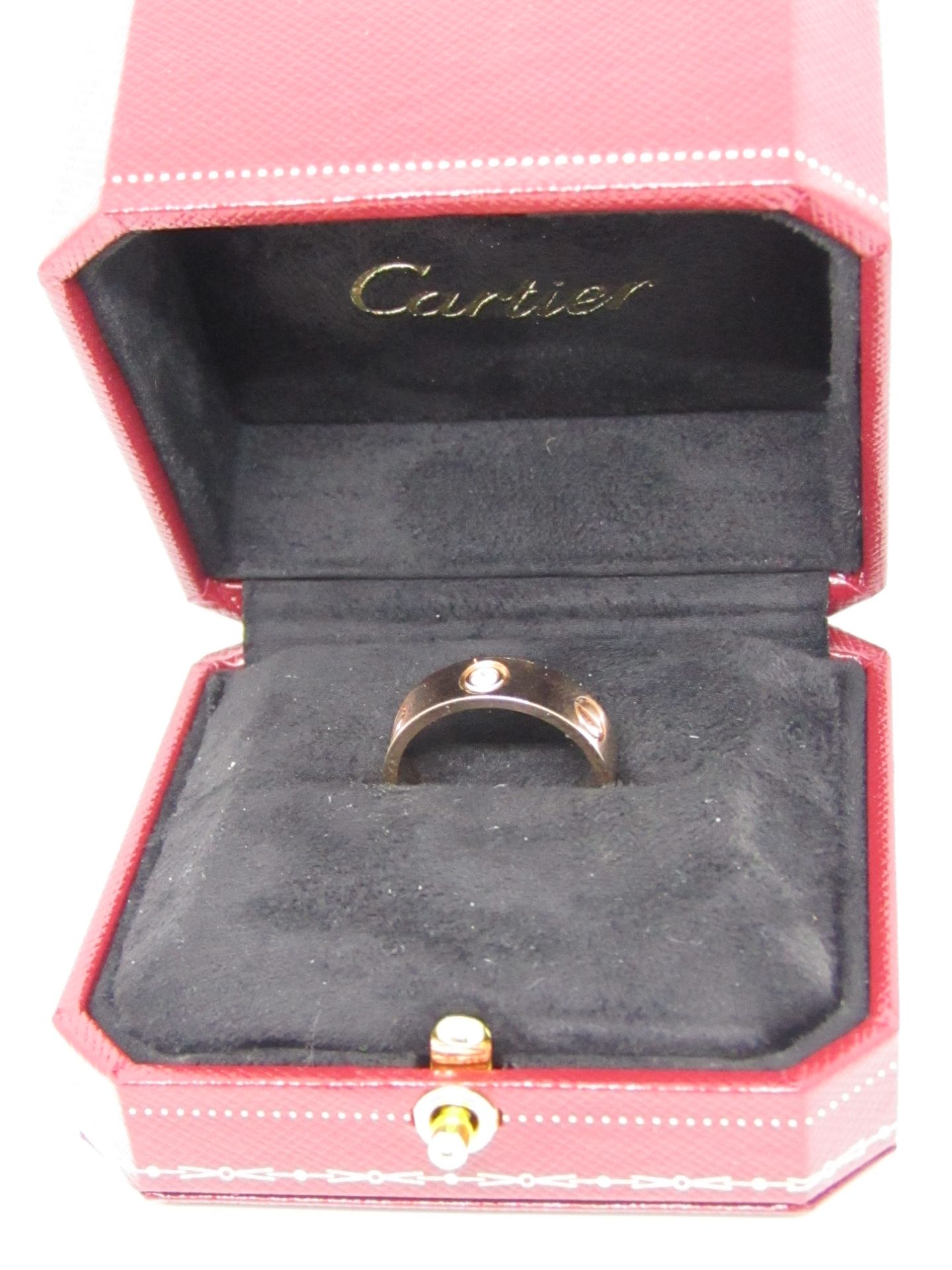 Cartier 18ct Pink Gold 0.02 ct Diamond Ring in original box with certificate RRP £1,800 - Image 4 of 5
