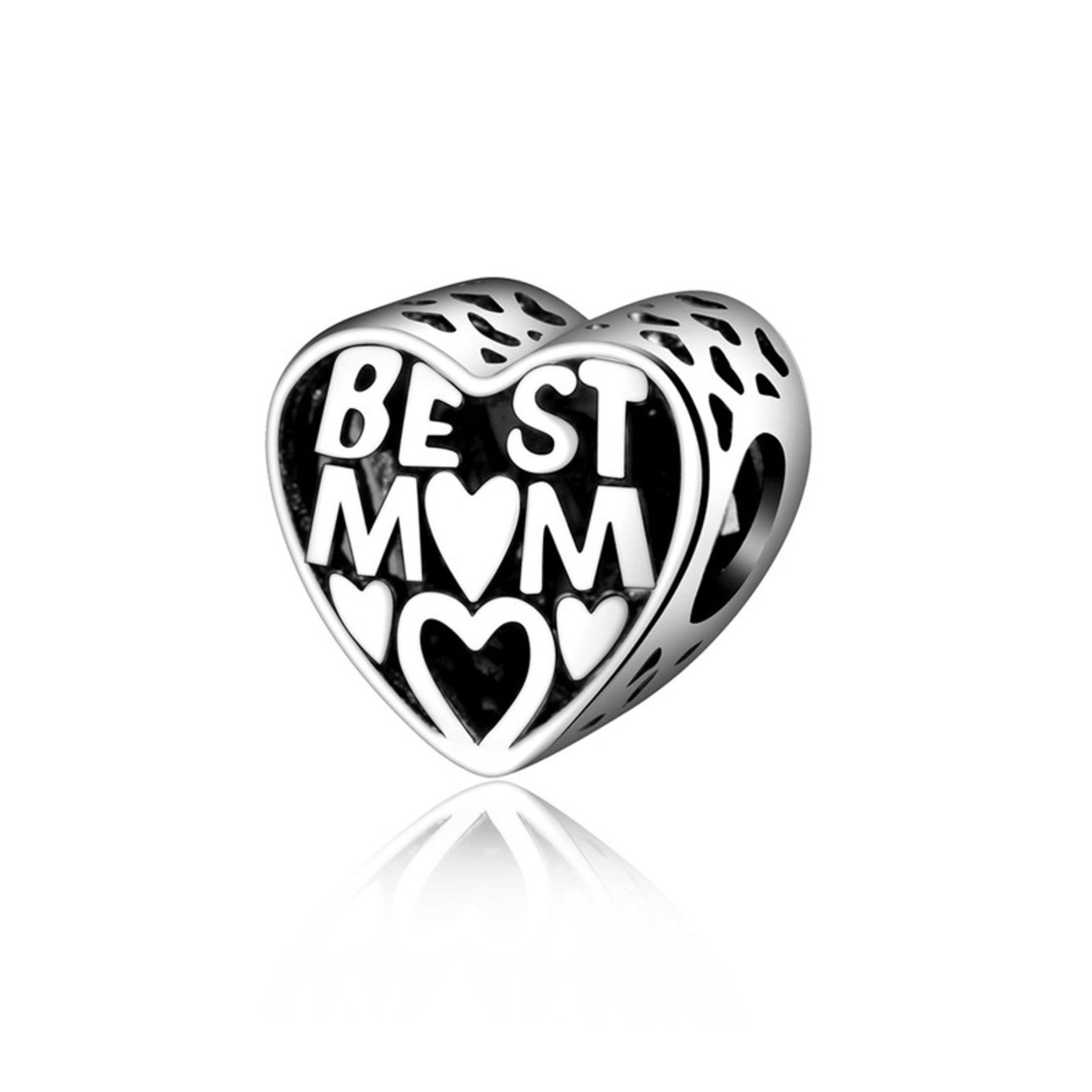 Pandora "Best Mom" Heart Charm 925 Silver in Presentation pouch & comes with gift bag (ideal