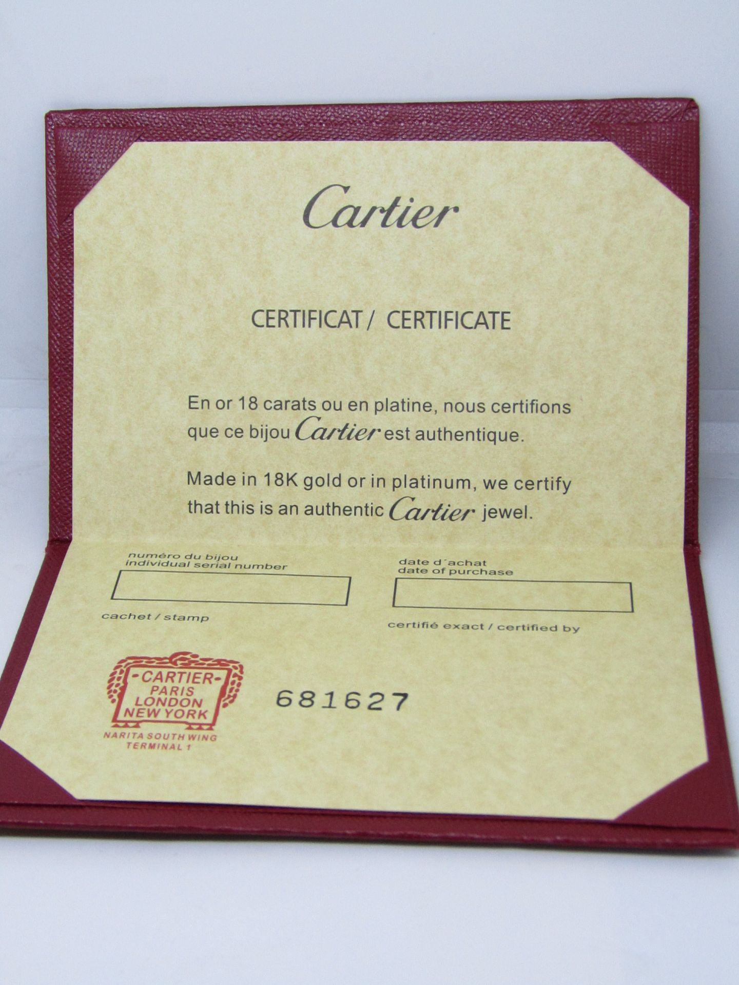 Cartier 18ct Pink Gold 0.02 ct Diamond Ring in original box with certificate RRP £1,800 - Image 5 of 5