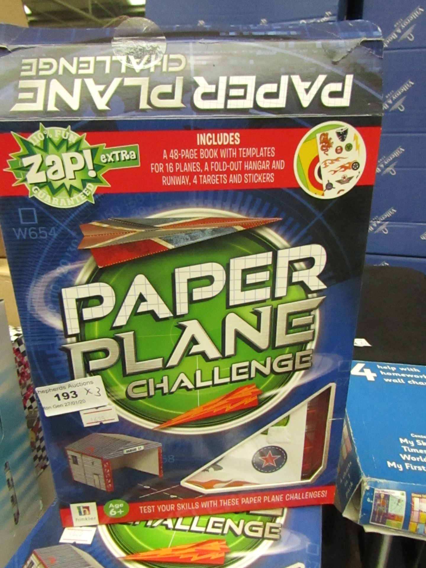 3 x Paper Plane Challenge. Incl Books, Planes, Stickers & targets