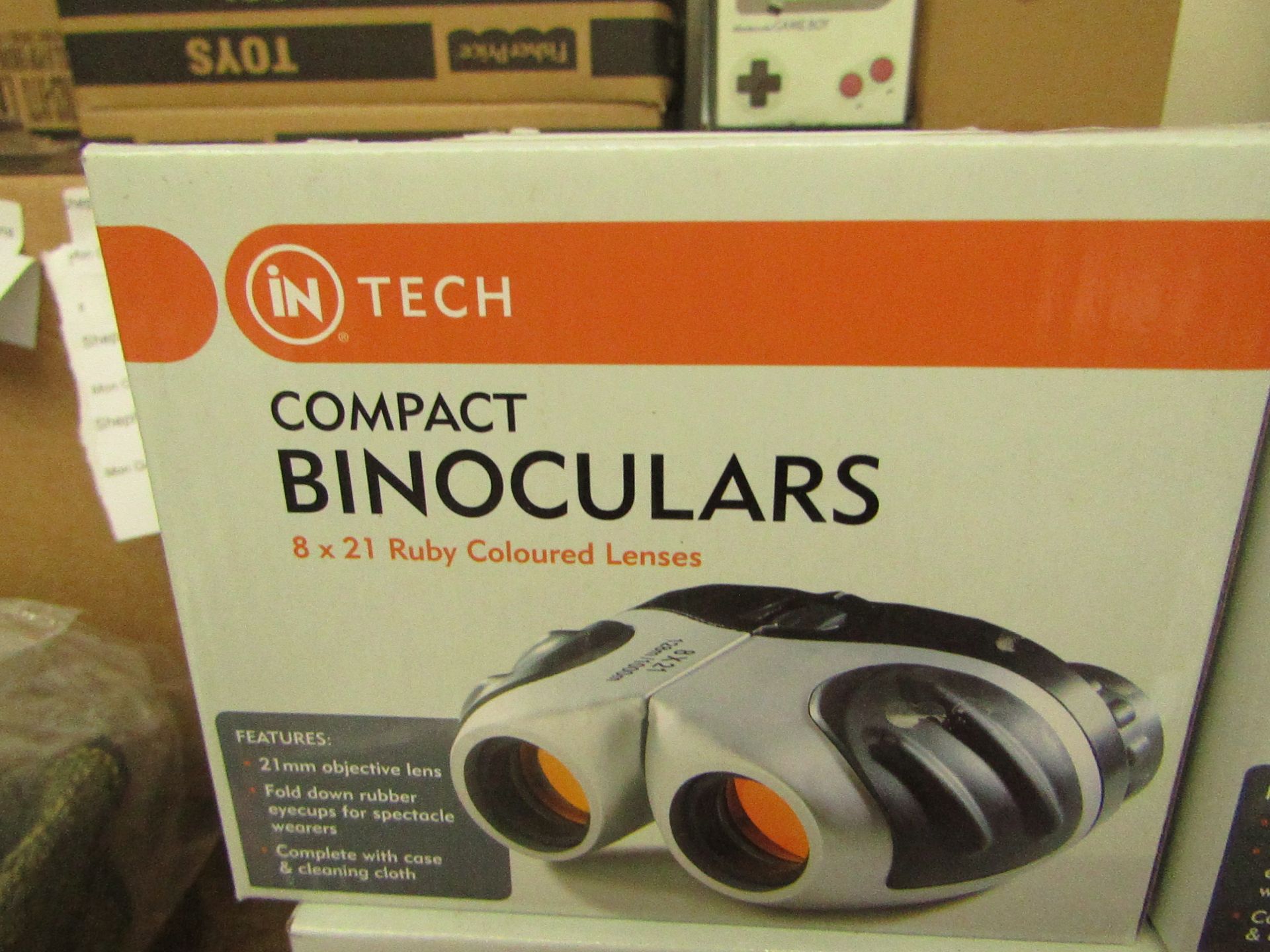 InTech Compact Binoculars. 8 x 21 Ruby Coloured Lenses. RRP £31.99 on ebay New & Boxed