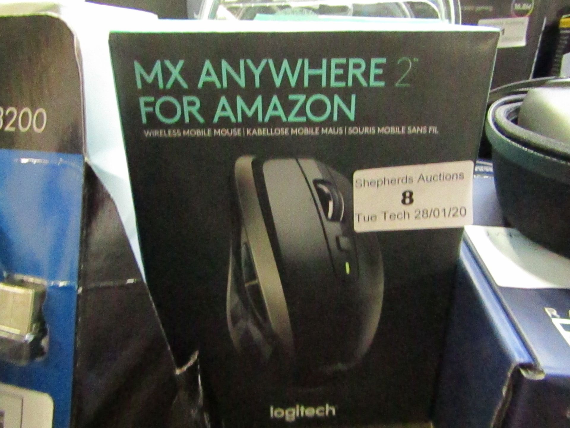 Logitech Mx Anywhere 2 for Amazon wireless mouse, untested and boxed.