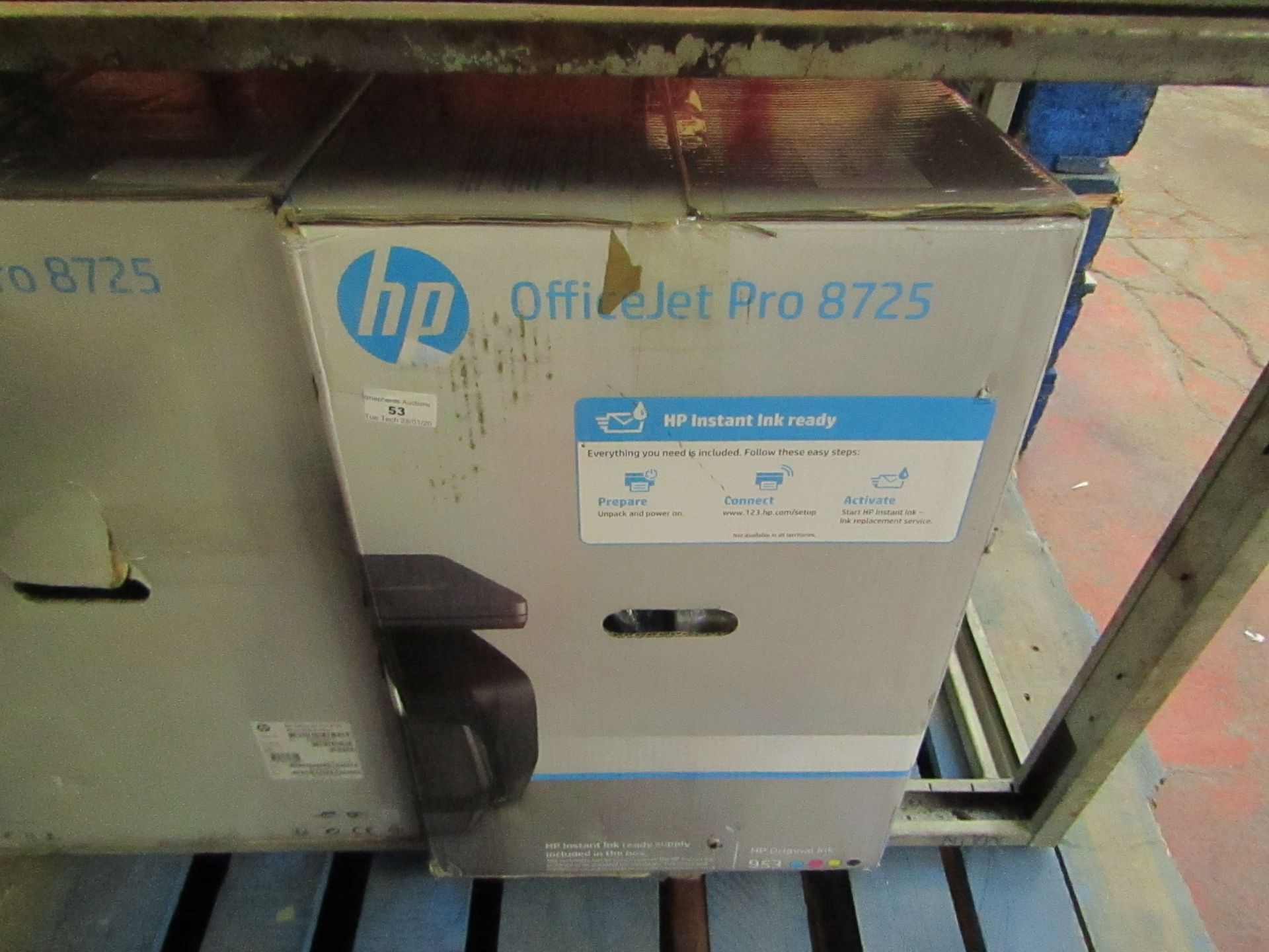 HP OfficeJet Pro 8725 multi-functional printer, untested and boxed. RRP £200.00