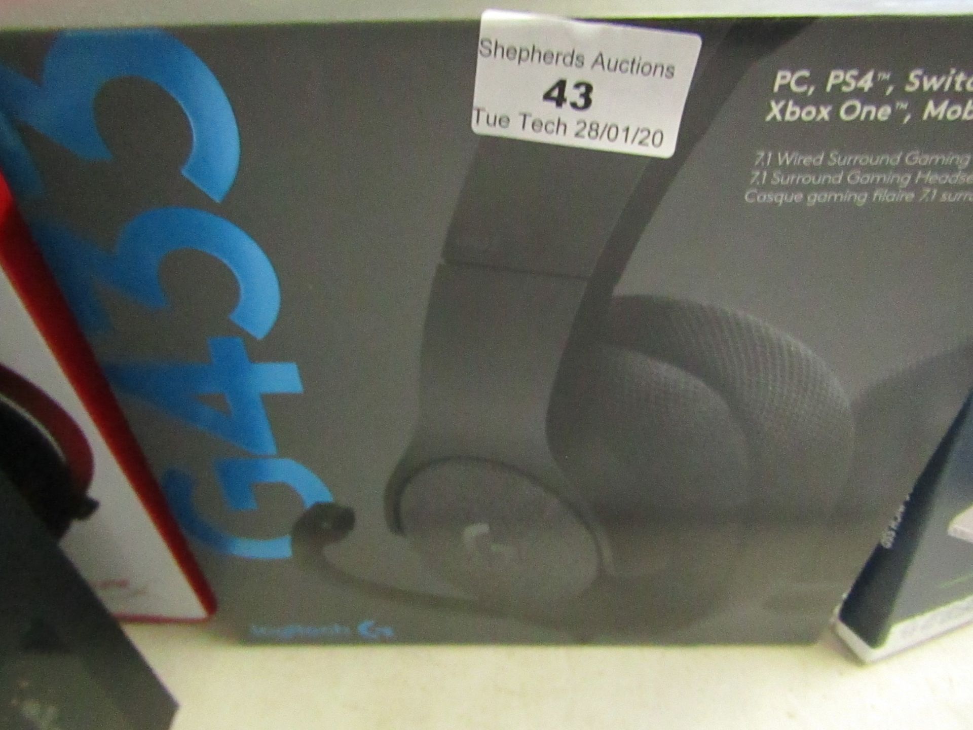 Logitech G433 gaming headphones, untested and boxed.