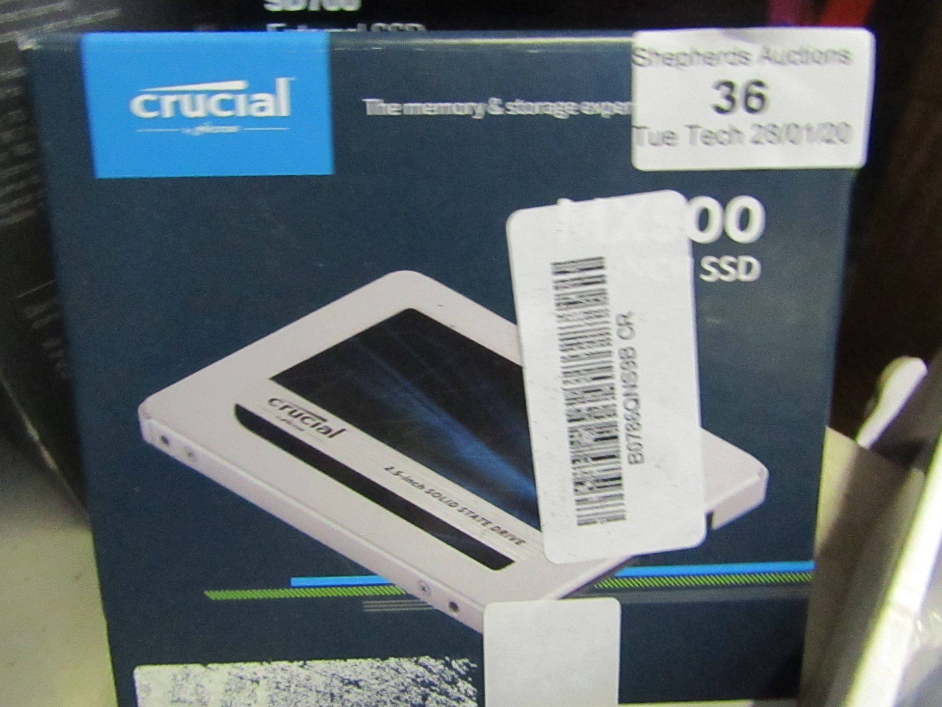 Crucial MX500 SSD 500GB, untested and boxed.