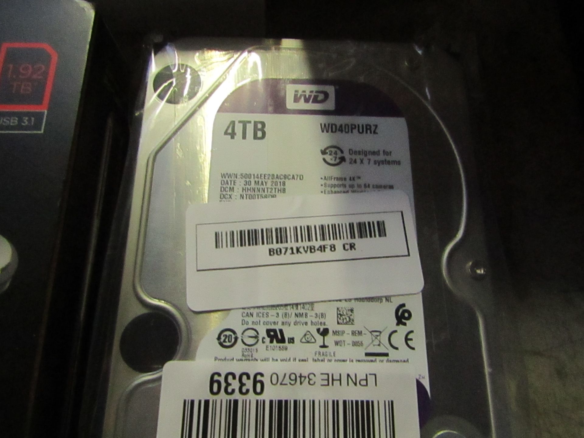 Western Digital 4TB hard drive, untested.
