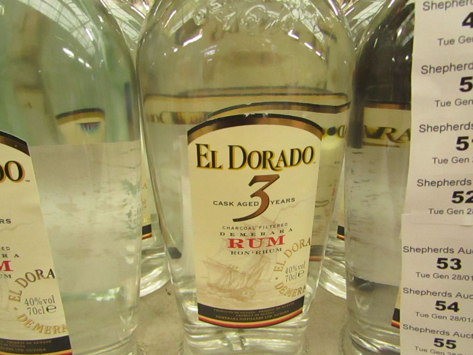 70cl El Dorado Aged 3 Years Charcoal Filtered Demerara Rum. 40%