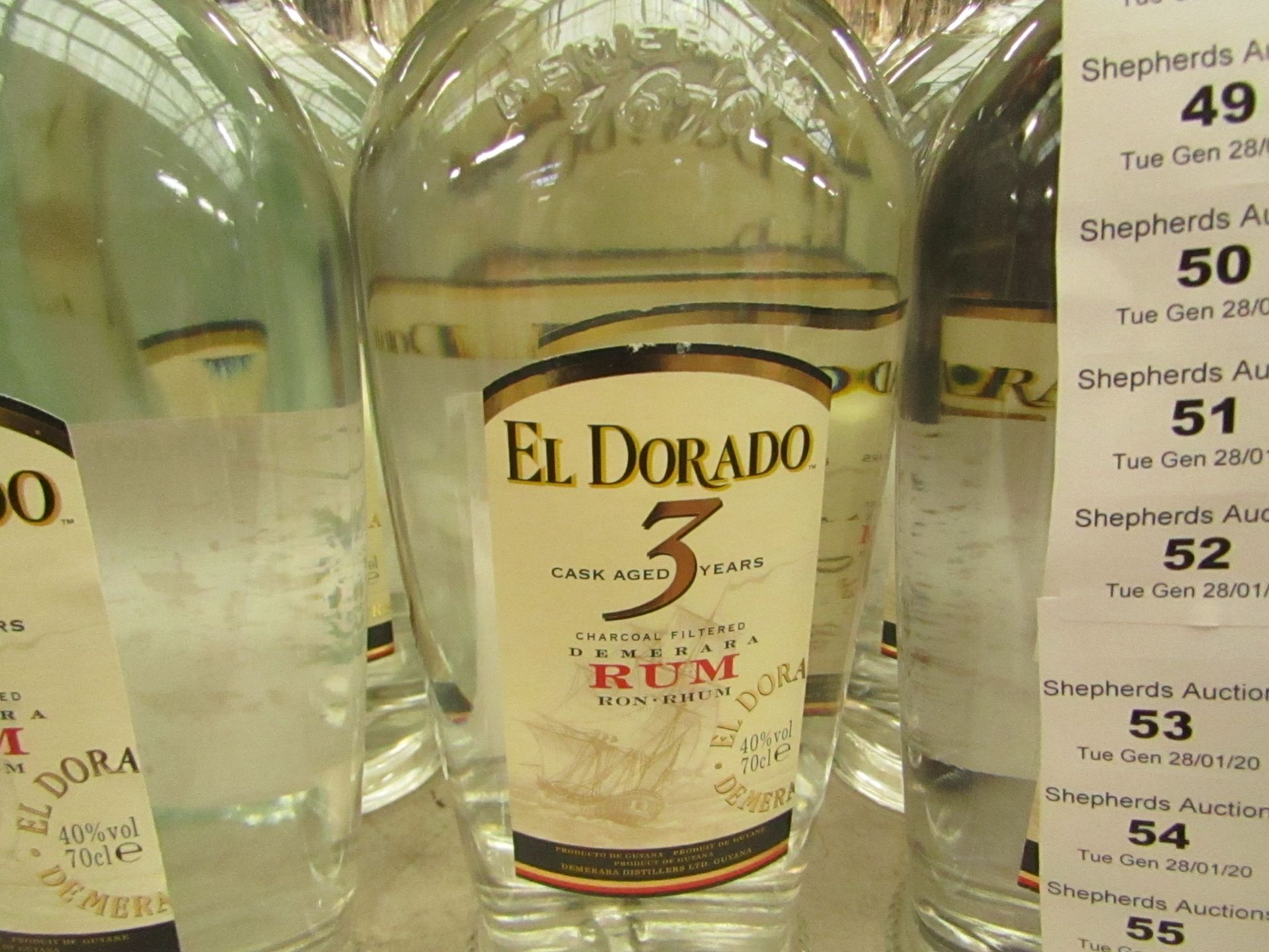 70cl El Dorado Aged 3 Years Charcoal Filtered Demerara Rum. 40%