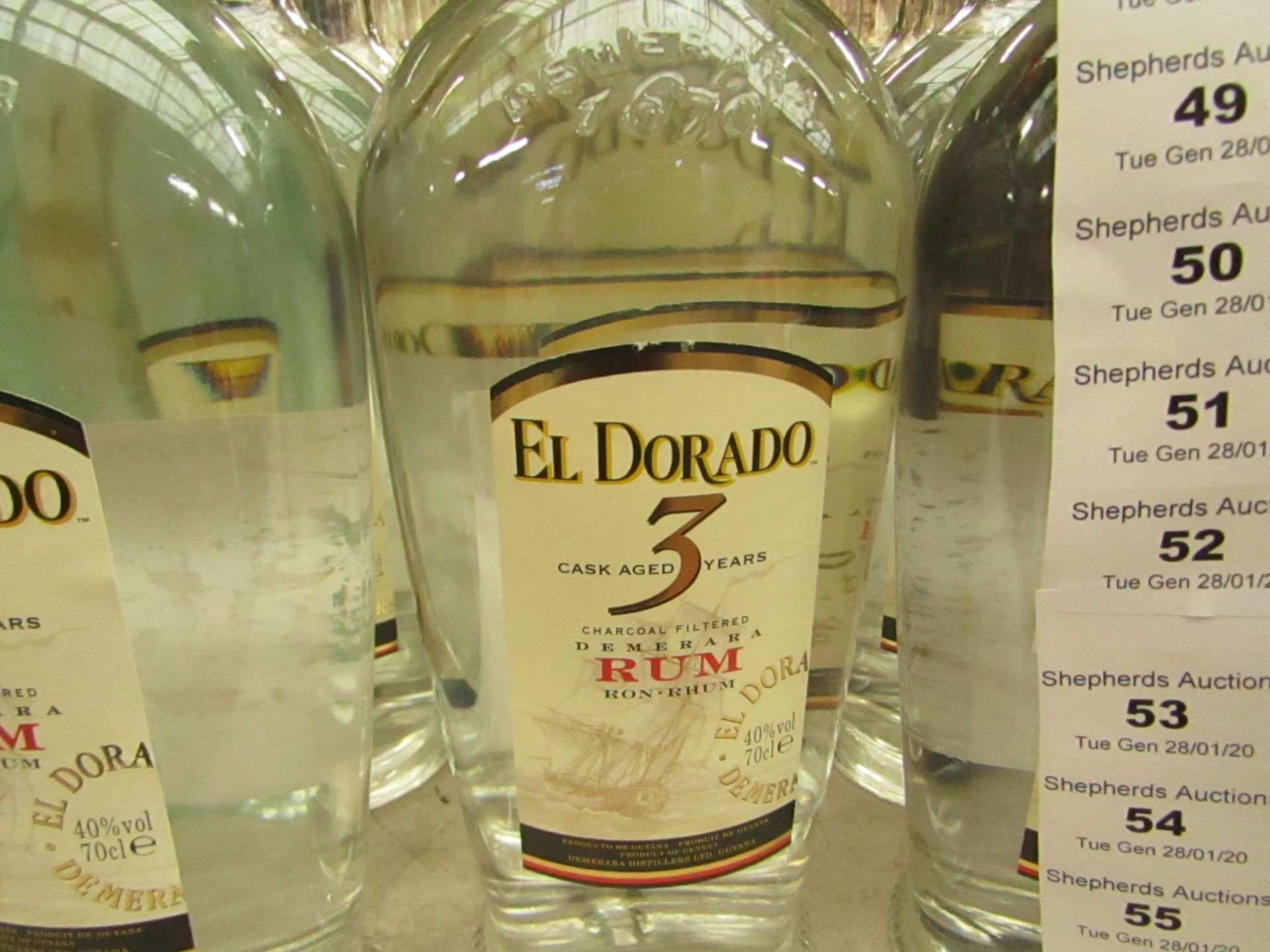 70cl El Dorado Aged 3 Years Charcoal Filtered Demerara Rum. 40%