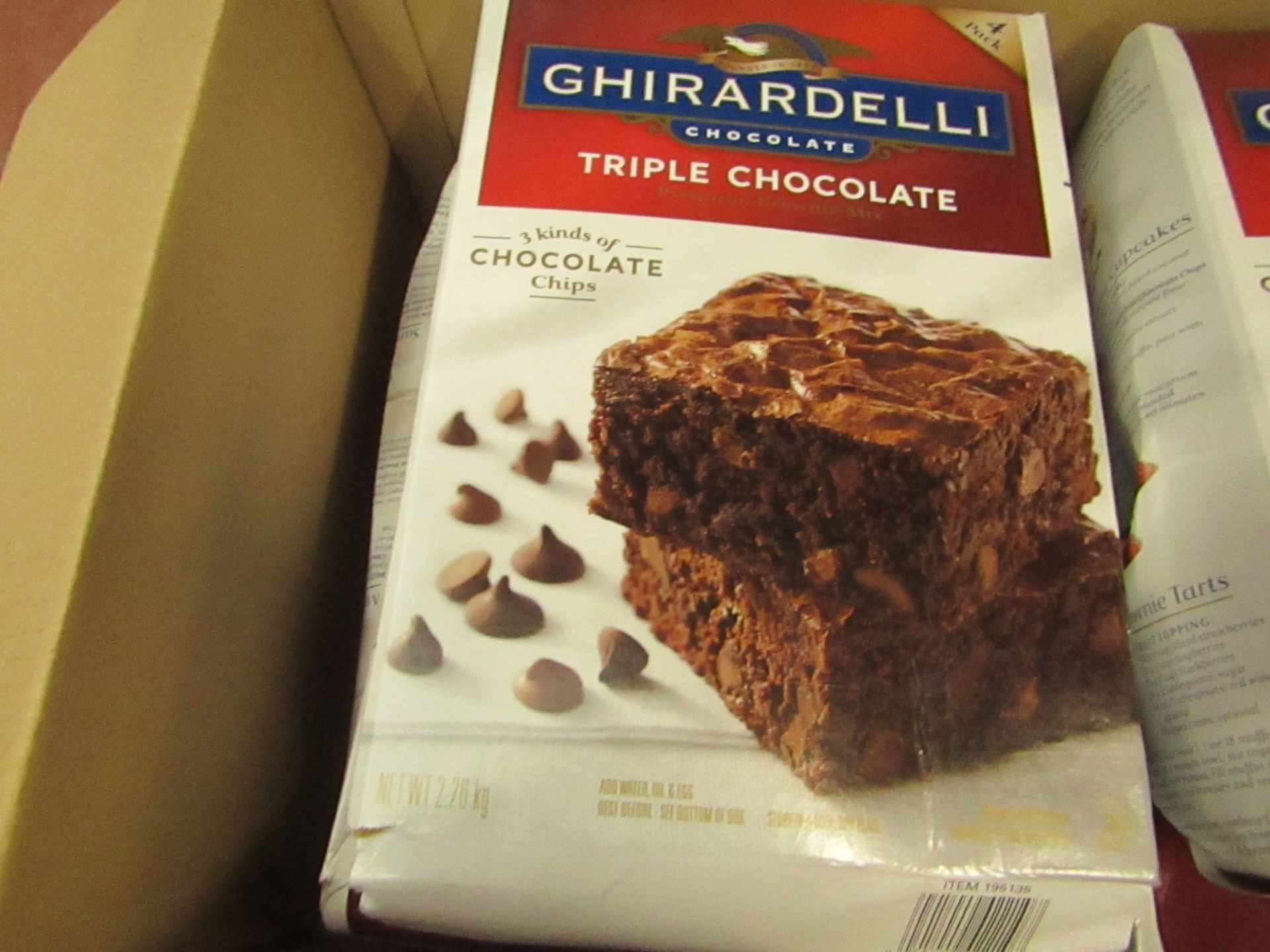 Ghirardelli Triple Chocolate Premium Brownie Mix,4 Pack.2.26kg/BB 12/20