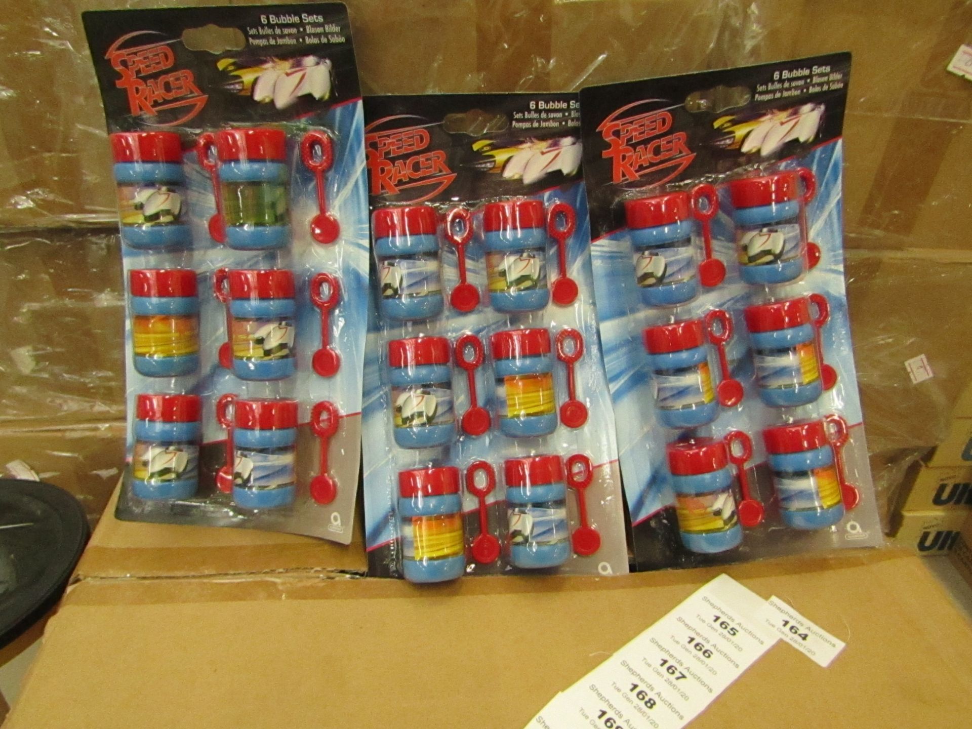 Pack of 6 Speed Racer Kids Bubbles. Unused & packaged
