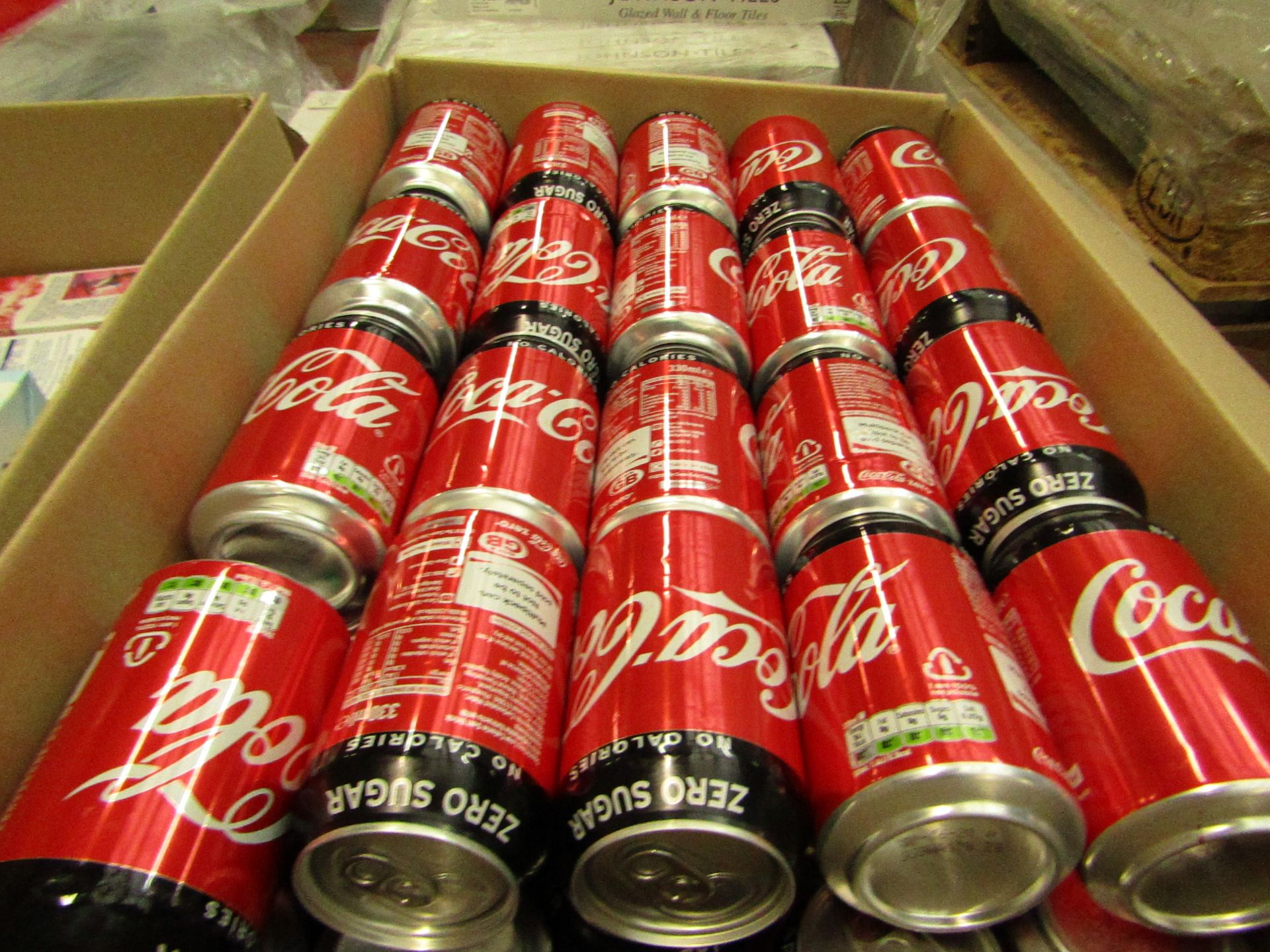 Approx 55 x 330ml Zero Sugar Coca Cola Cans.