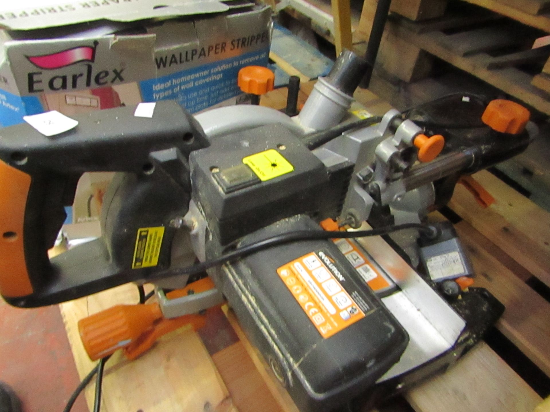 Evolution radial arm mitre saw, unchecked