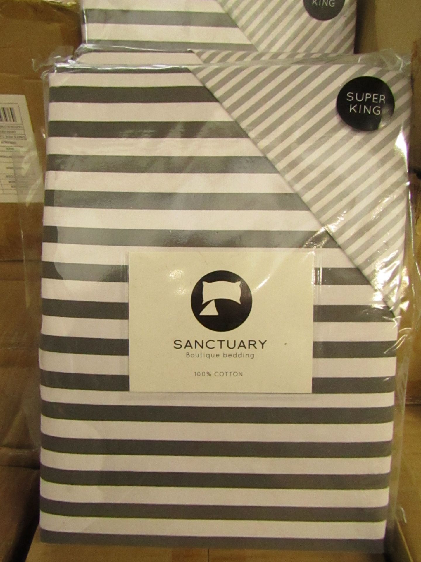 Sanctuary Harper Mono Superking Reversible Duvet Set,100 % Cotton New & Packaged