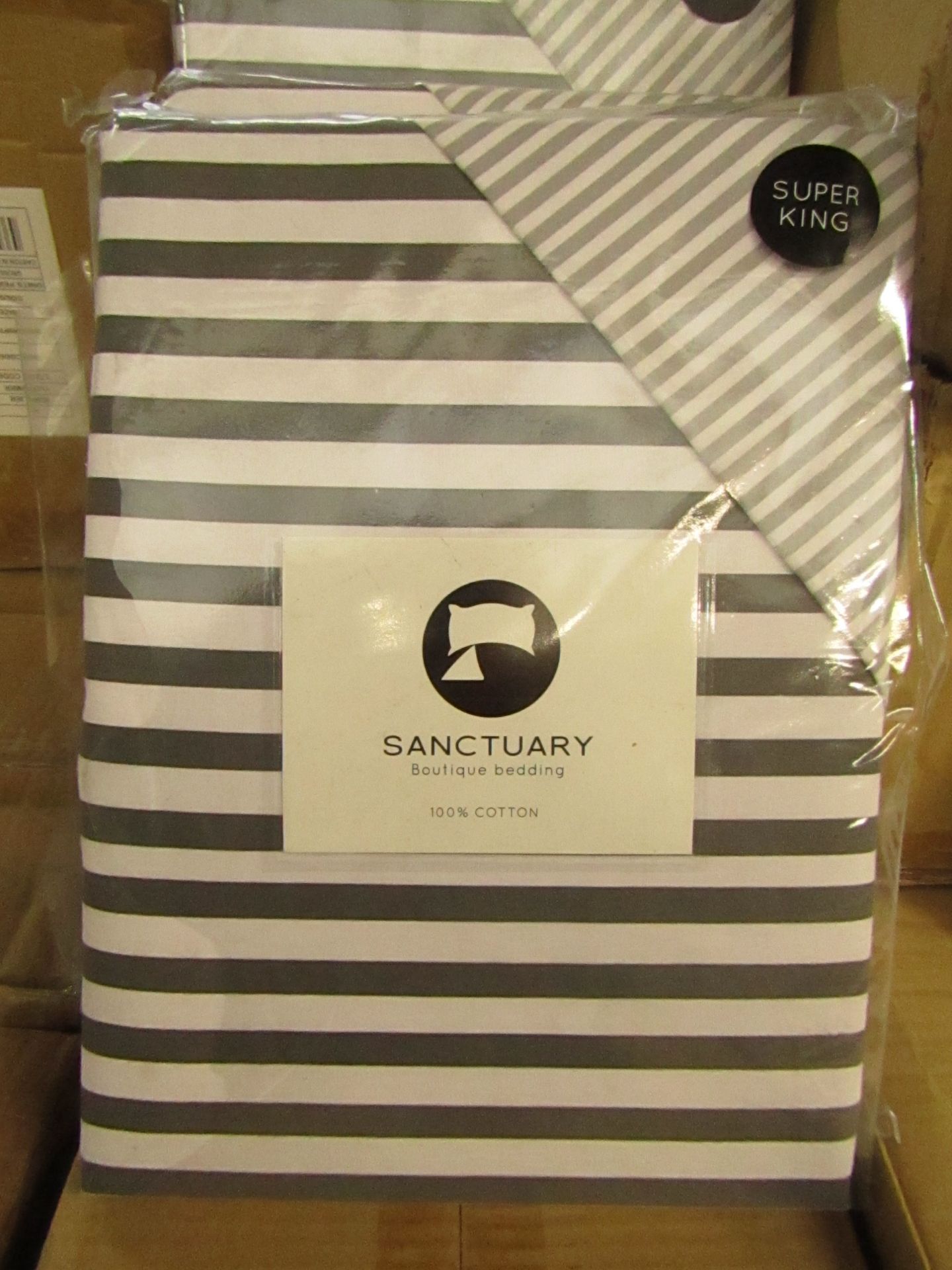 Sanctuary Harper Mono Superking Reversible Duvet Set,100 % Cotton New & Packaged