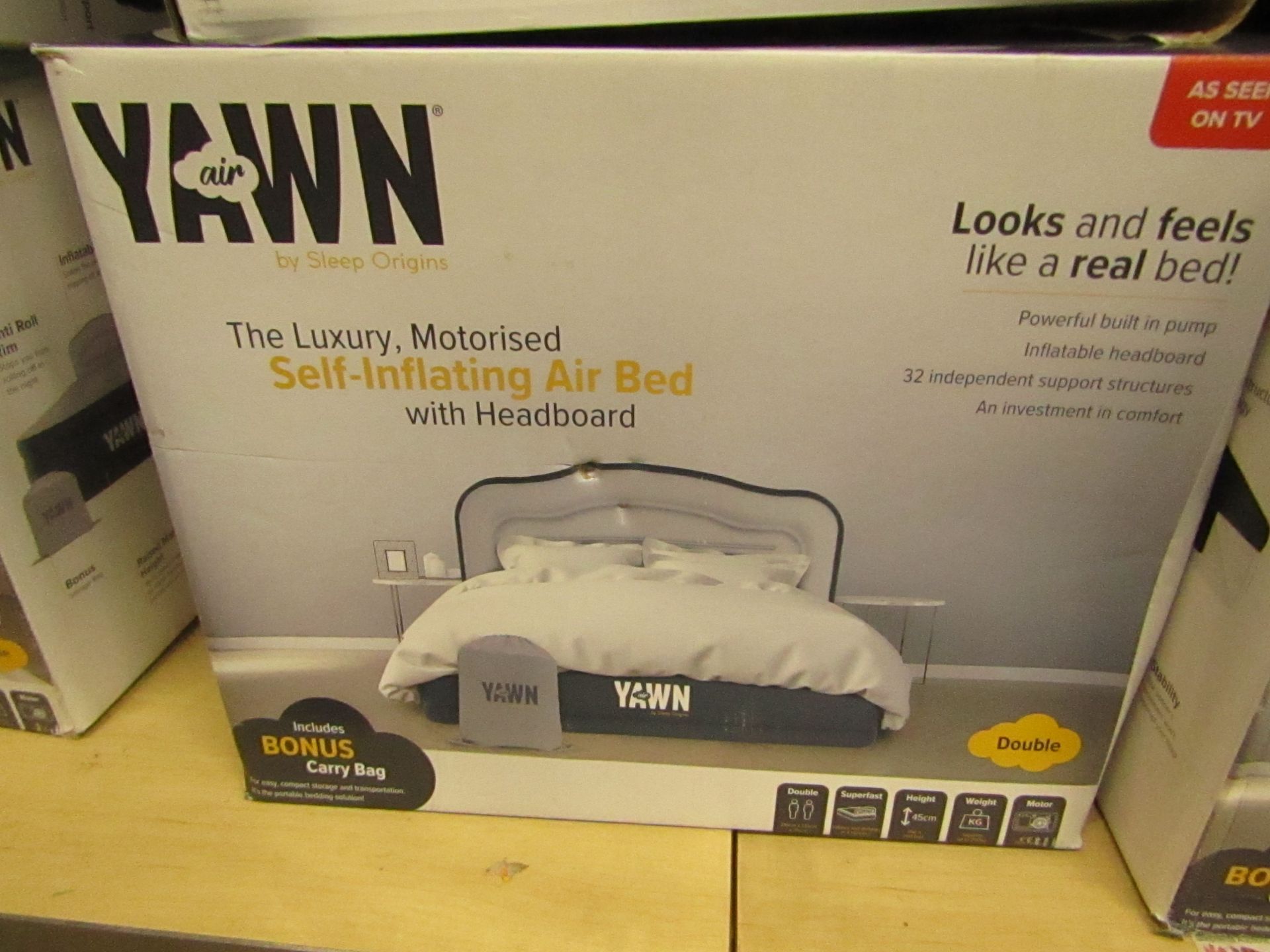 | 1x | YAWN AIRBED/DOUBLE | UNCHECKED & BOXED | NO ONLINE RE-SALE | SKU C5060541515666 | RRP £59.