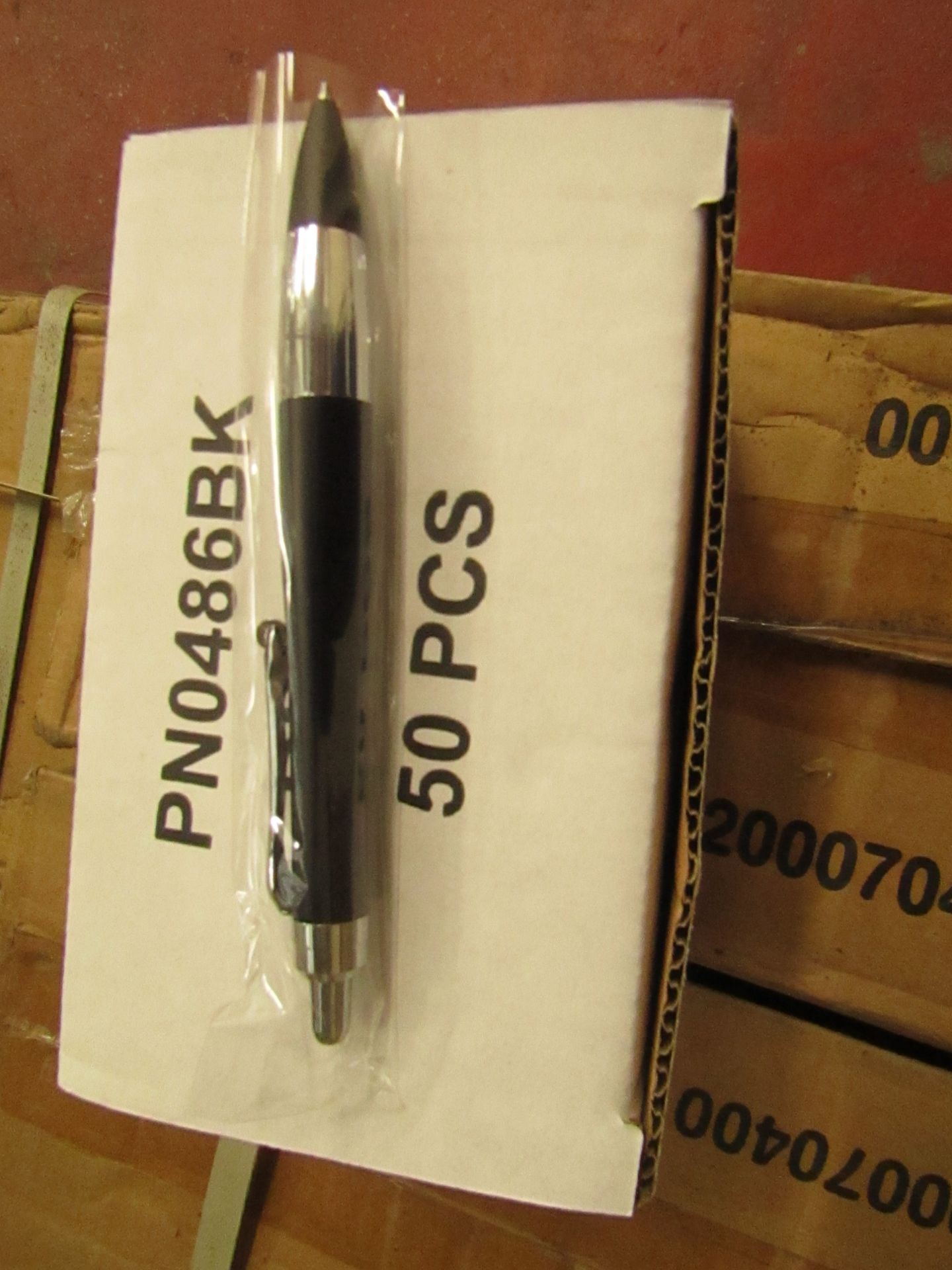 Box of 50 Black Ink Pens. See Image For Design