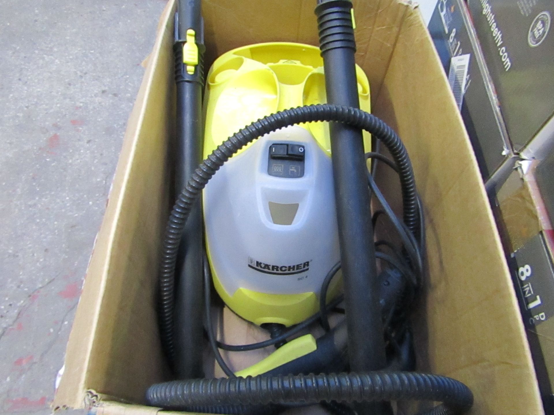 KARCHER - Steam Cleaner - Powers on but unchecked for accessories and boxed.