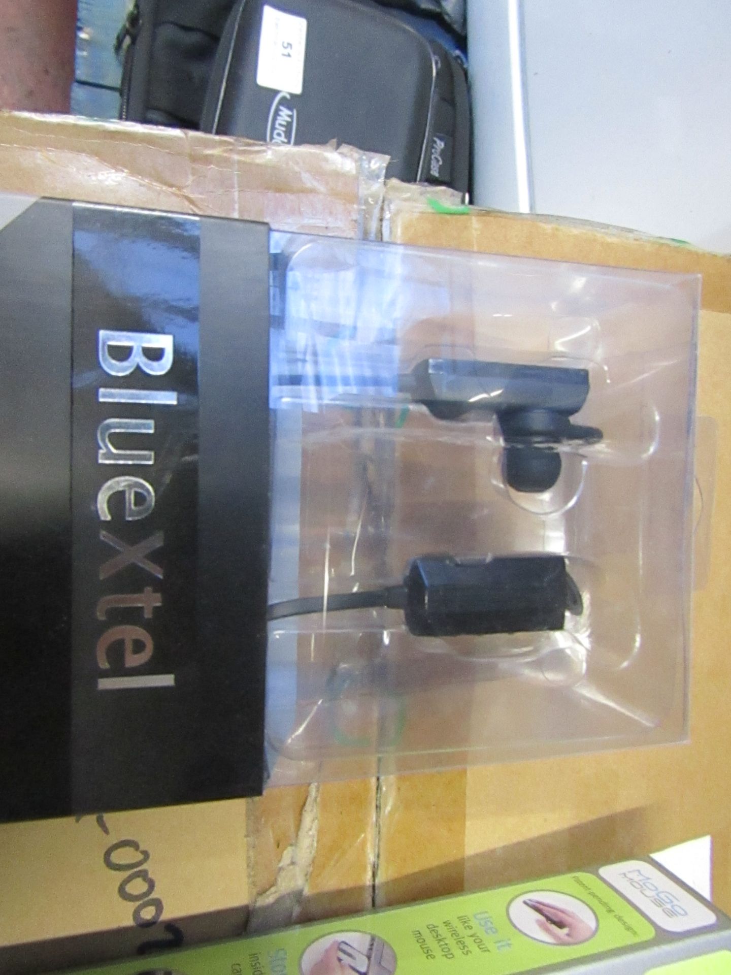 BlueXtel Bluetooth stereo earbuds, new and packaged.