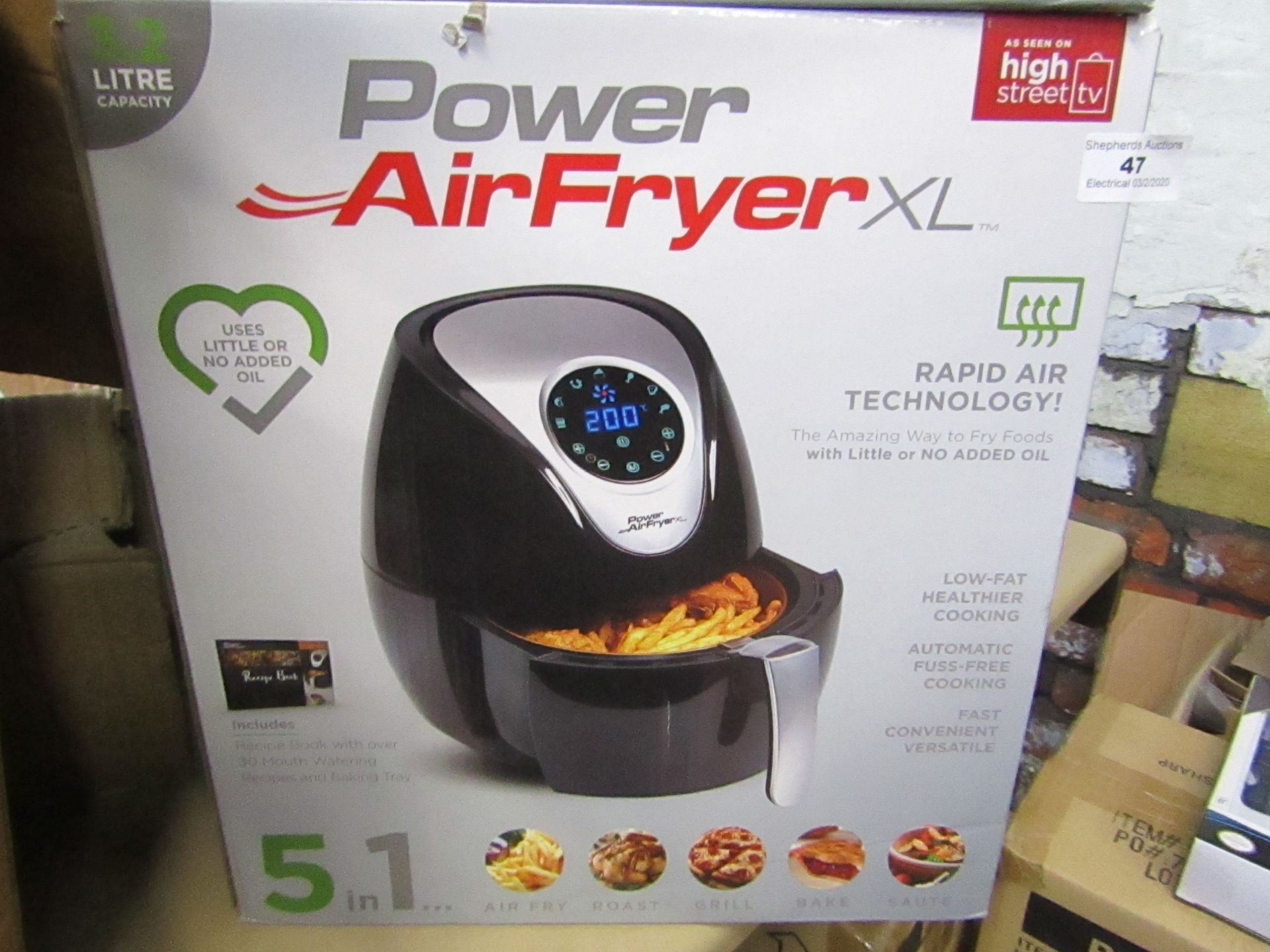 | 1X | POWER AIR FRYER 3.2L | UNCHECKED AND BOXED | NO ONLINE RE-SALE | SKU C5060191469838 | RRP £