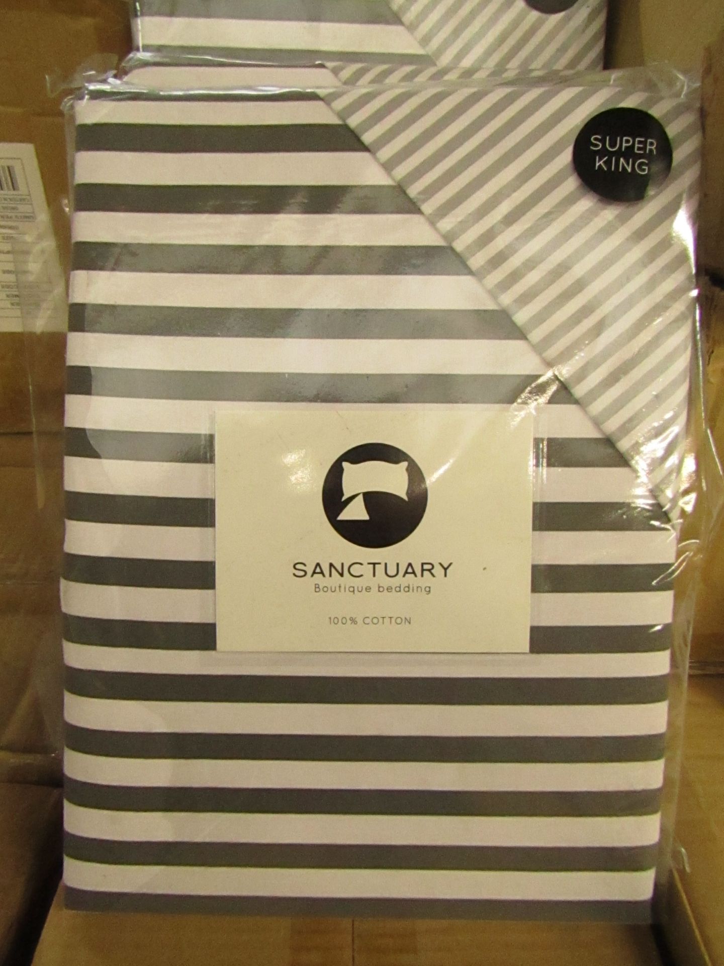 Sanctuary Harper Mono Superking Reversible Duvet Set,100 % Cotton New & Packaged