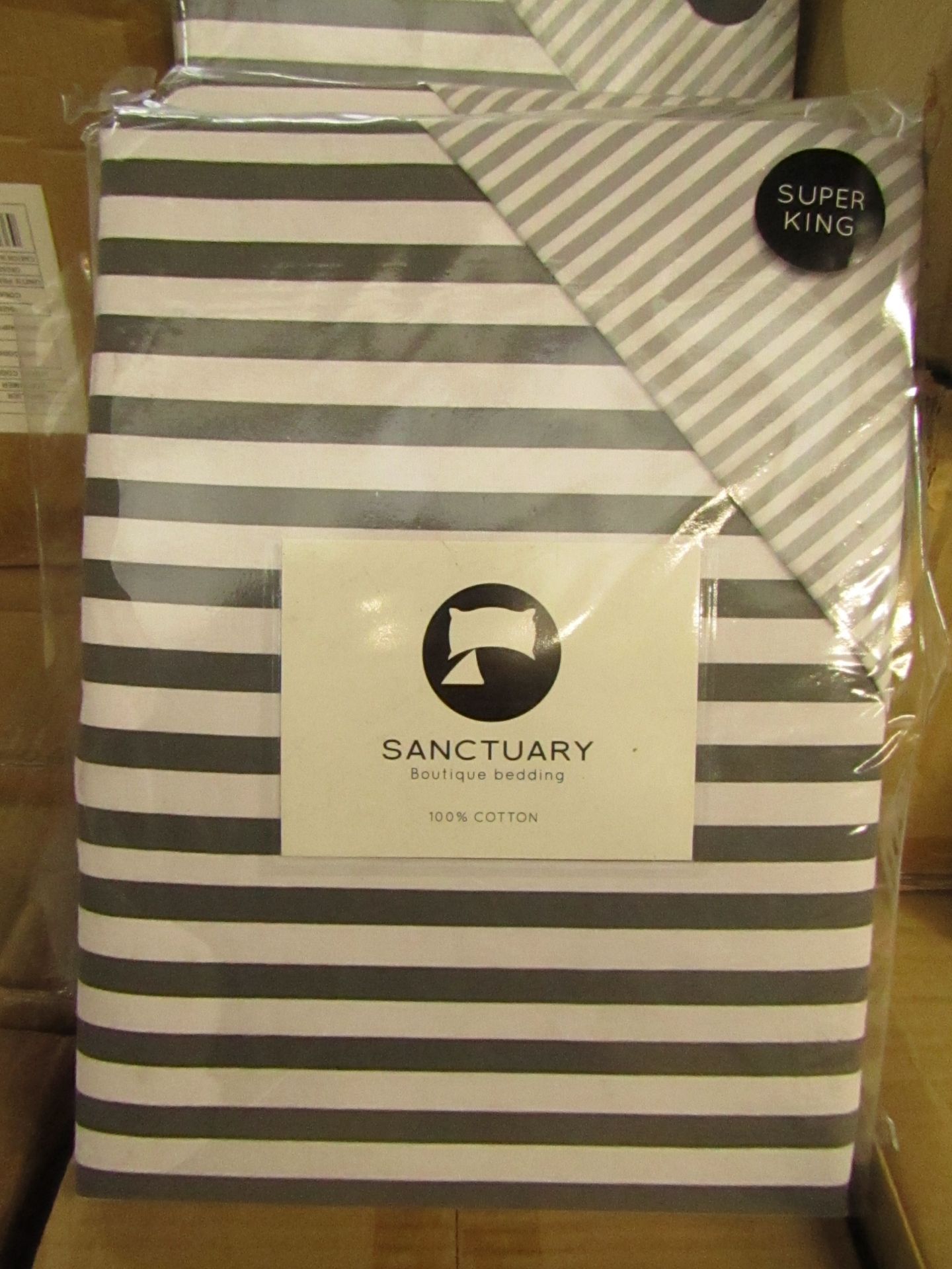 Sanctuary Harper Mono Superking Reversible Duvet Set,100 % Cotton New & Packaged