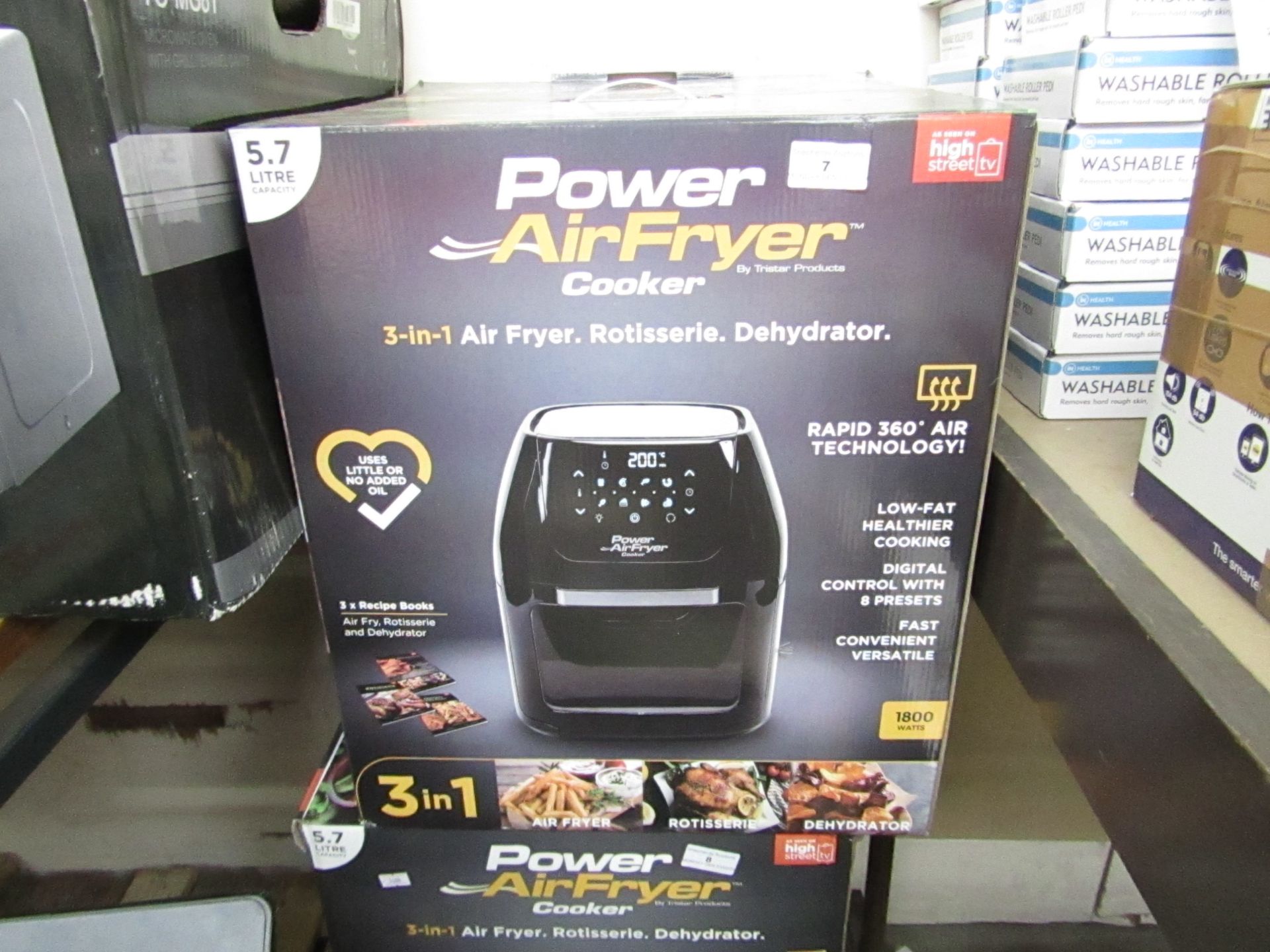 | 1x | POWER AIR FRYER 3 IN 1 5.7L | UNTESTED,BOXED & UNCHECKED FOR ACCESSORIES | NO ONLINE RE-