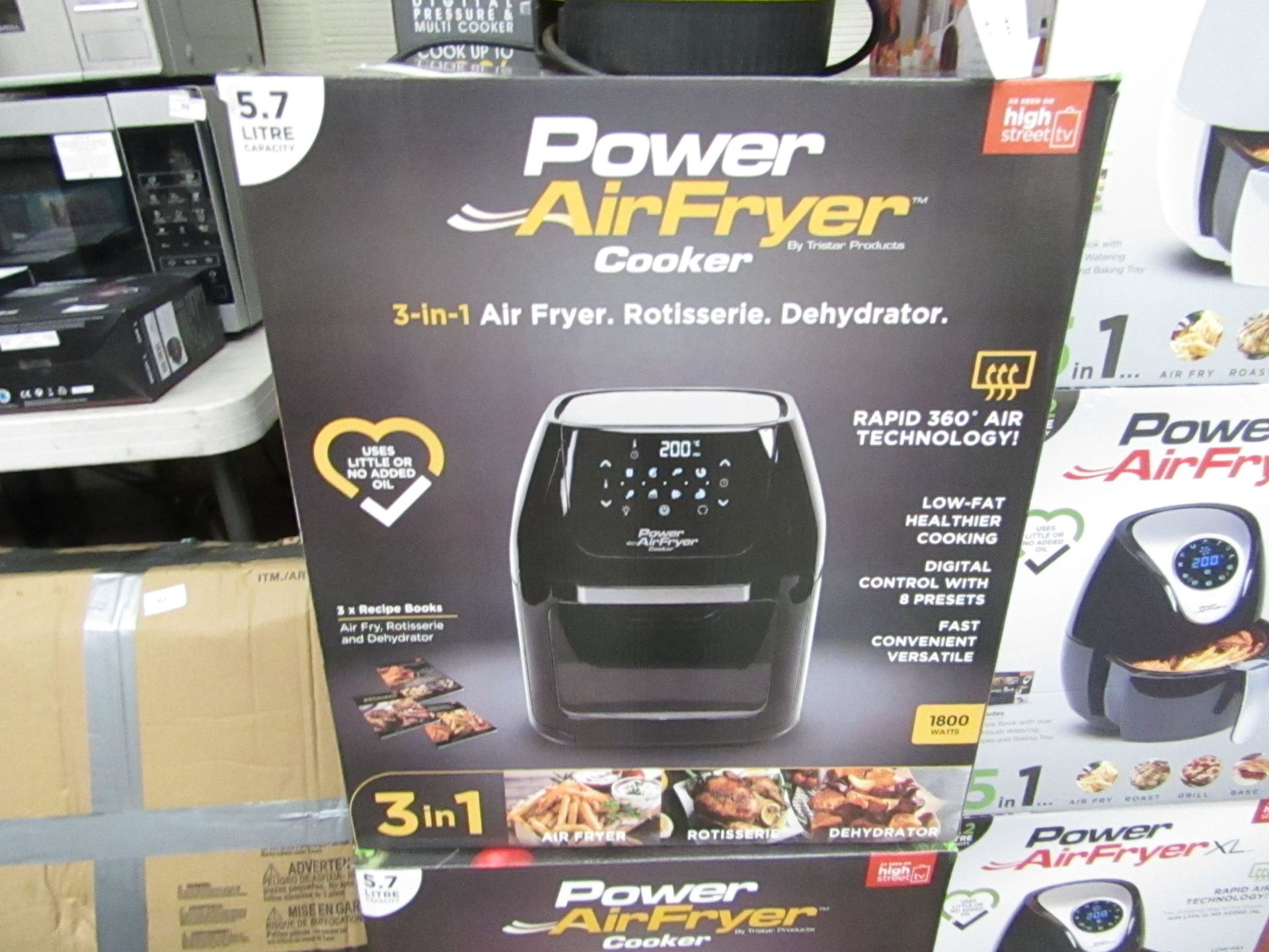 | 1x | POWER AIR FRYER 3 IN 1 5.7L | UNTESTED, BOXED & UNCHECKED FOR ACCESSORIES | NO ONLINE RE-SALE