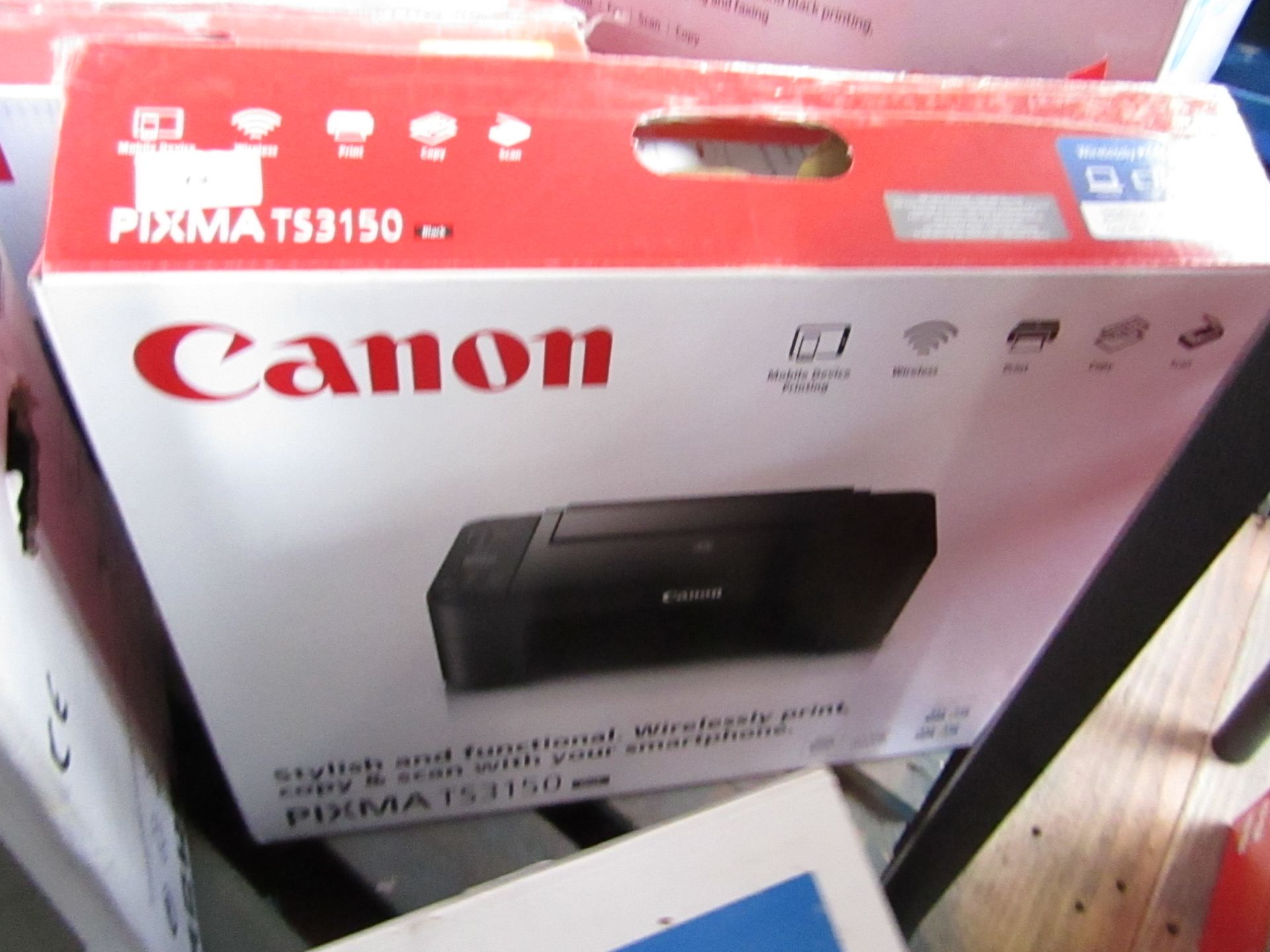 Canon Pixma TS3150 printer, untested and boxed.