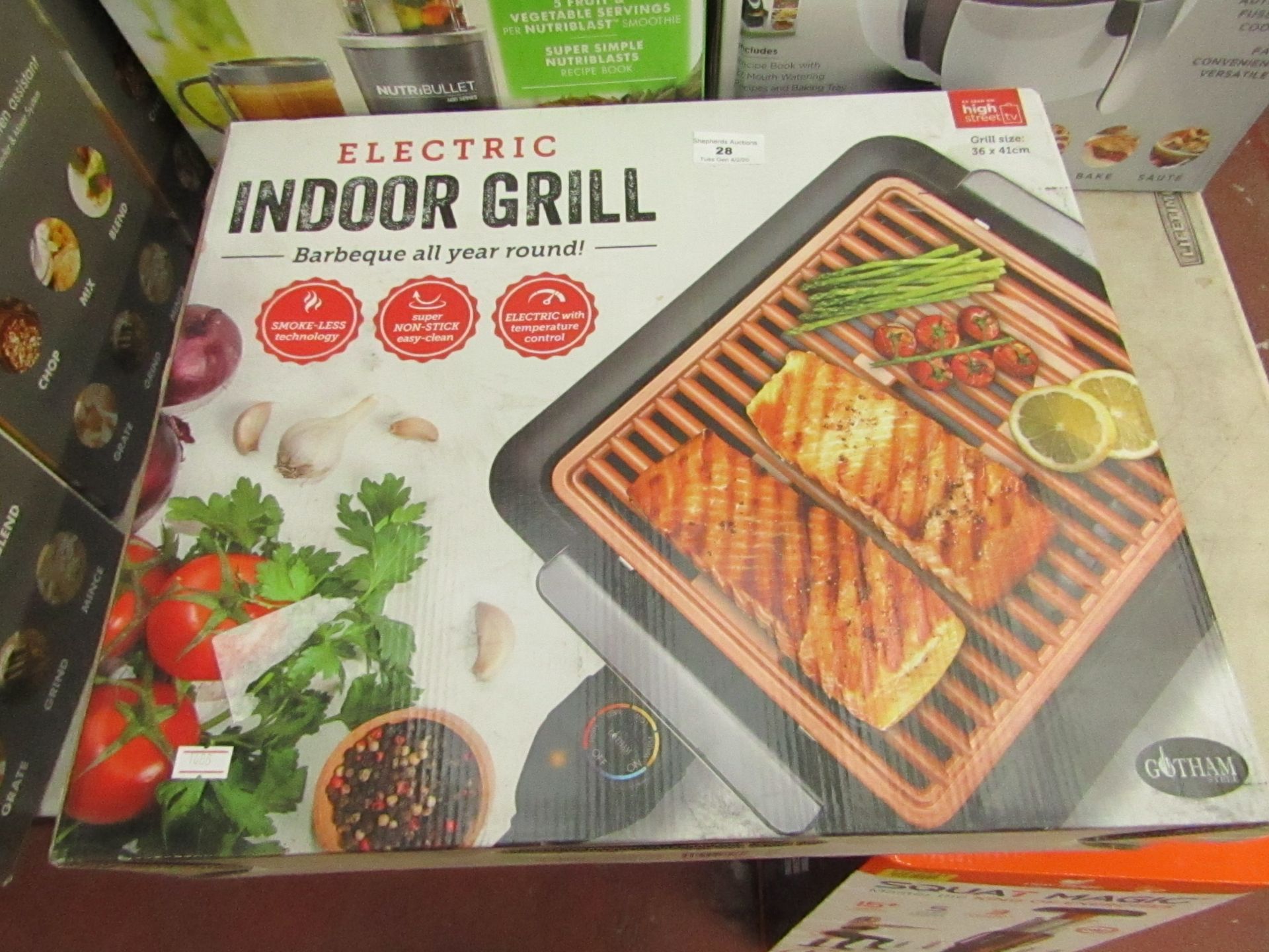 | 1x | ELECTRIC INDOOR GRILL | UNCHECKED AND BOXED | NO ONLINE RE-SALE | SKU C5060541512825 | RRP £