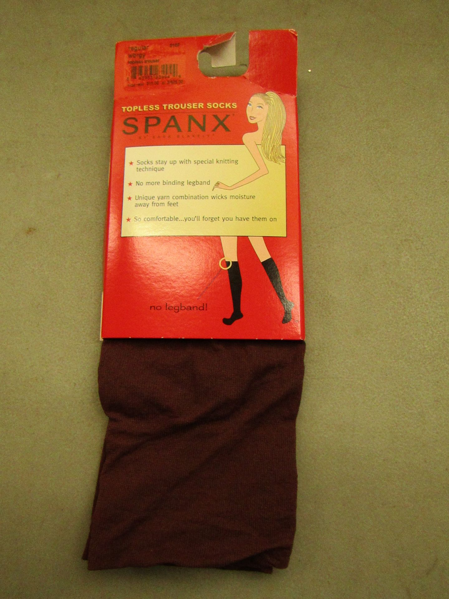 3 x Spanx by Sara Blackely Topless Trouser Socks Wine/ Burgundy one size RRP £5 each on ebay new &