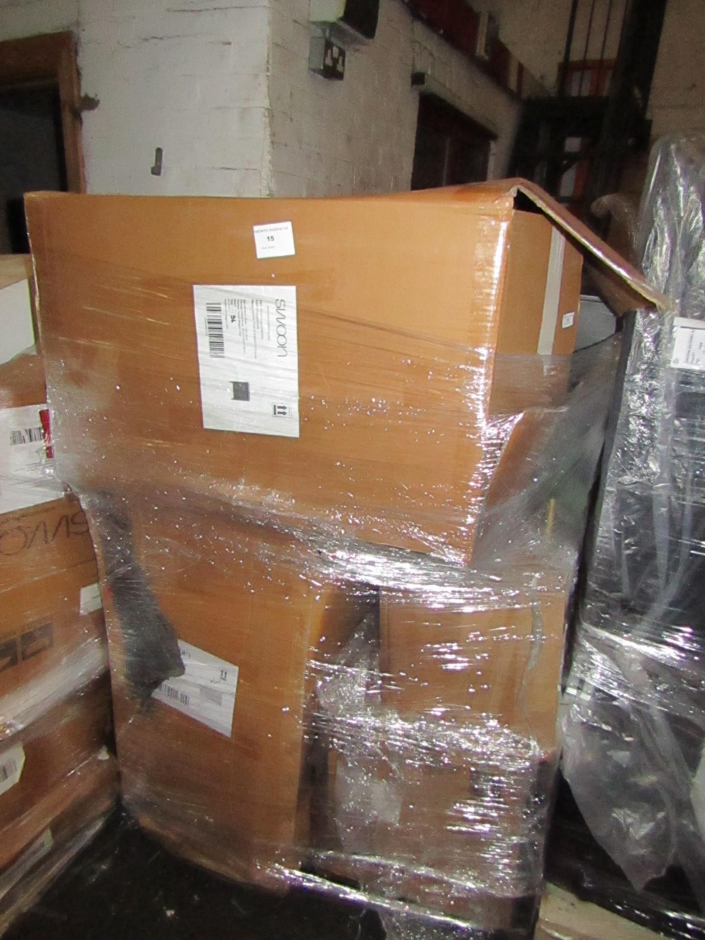 | 1x | PALLET OF SWOON B.E.R AND AWAITING PARTS FURNITURE ITEMS WHICH COULD INCLUDE ANYTHING FROM