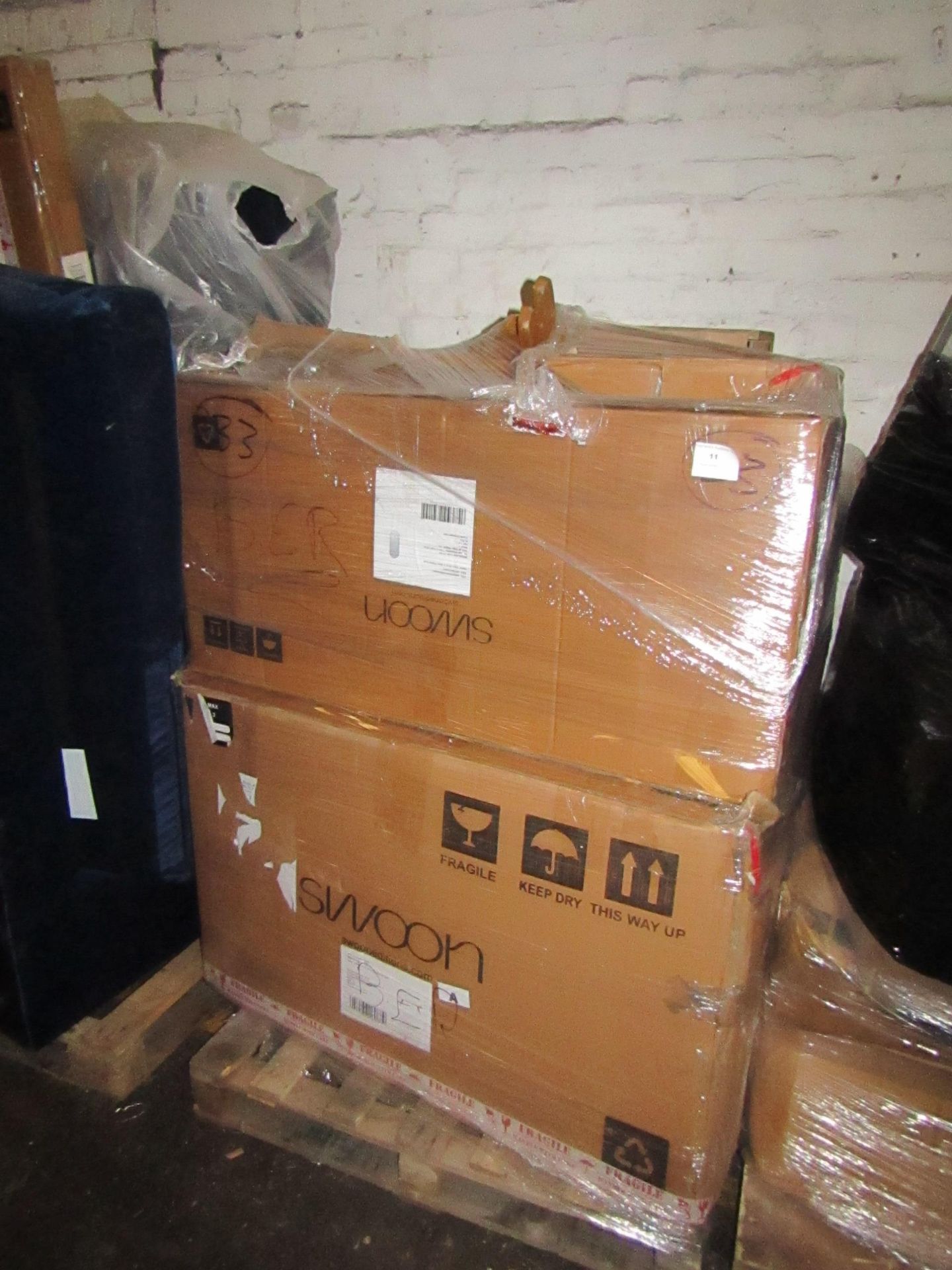 | 1x | PALLET OF SWOON B.E.R AND AWAITING PARTS FURNITURE ITEMS WHICH COULD INCLUDE ANYTHING FROM