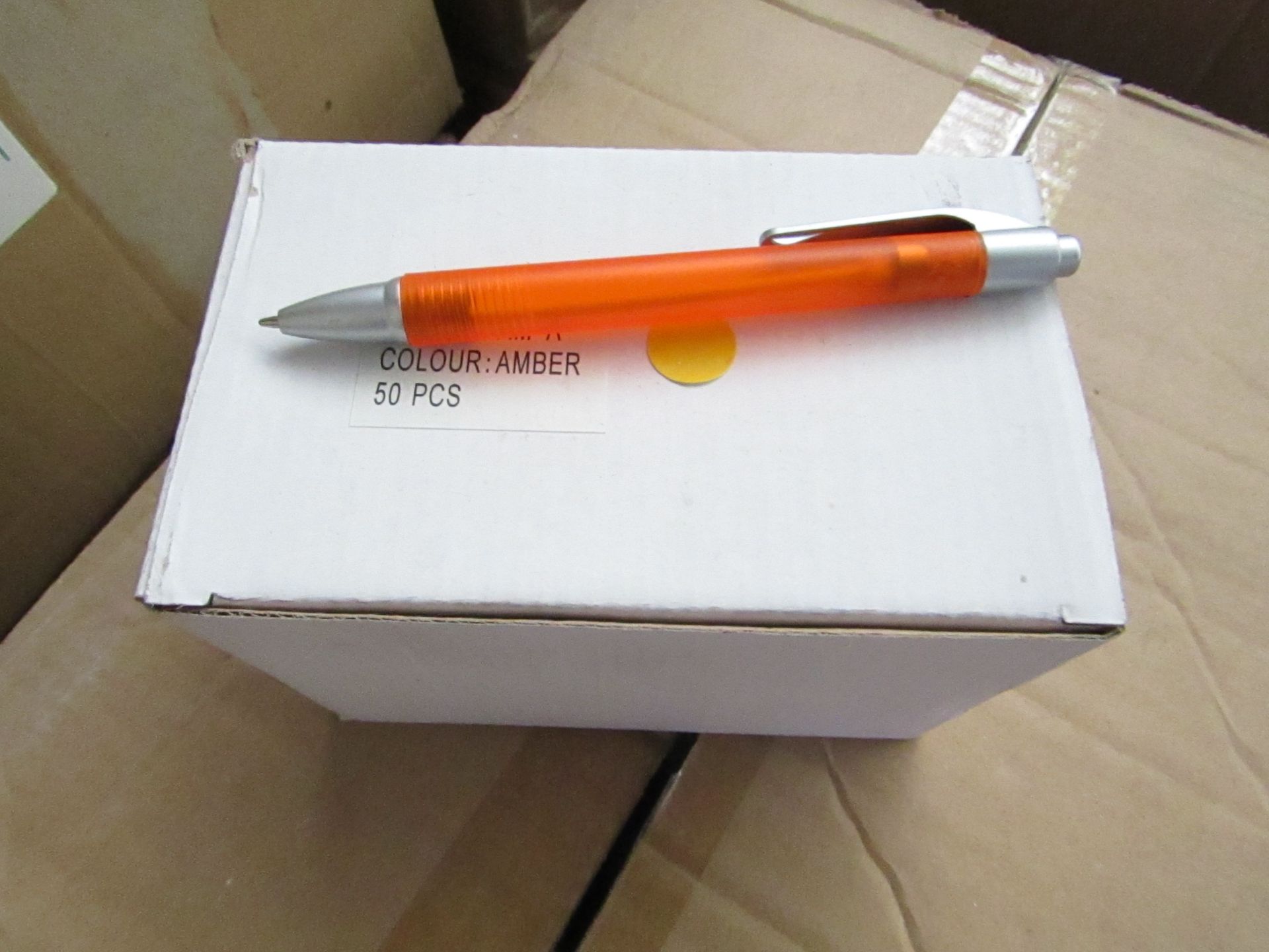 Box of 50 Black Ink Pens. See Image For Design