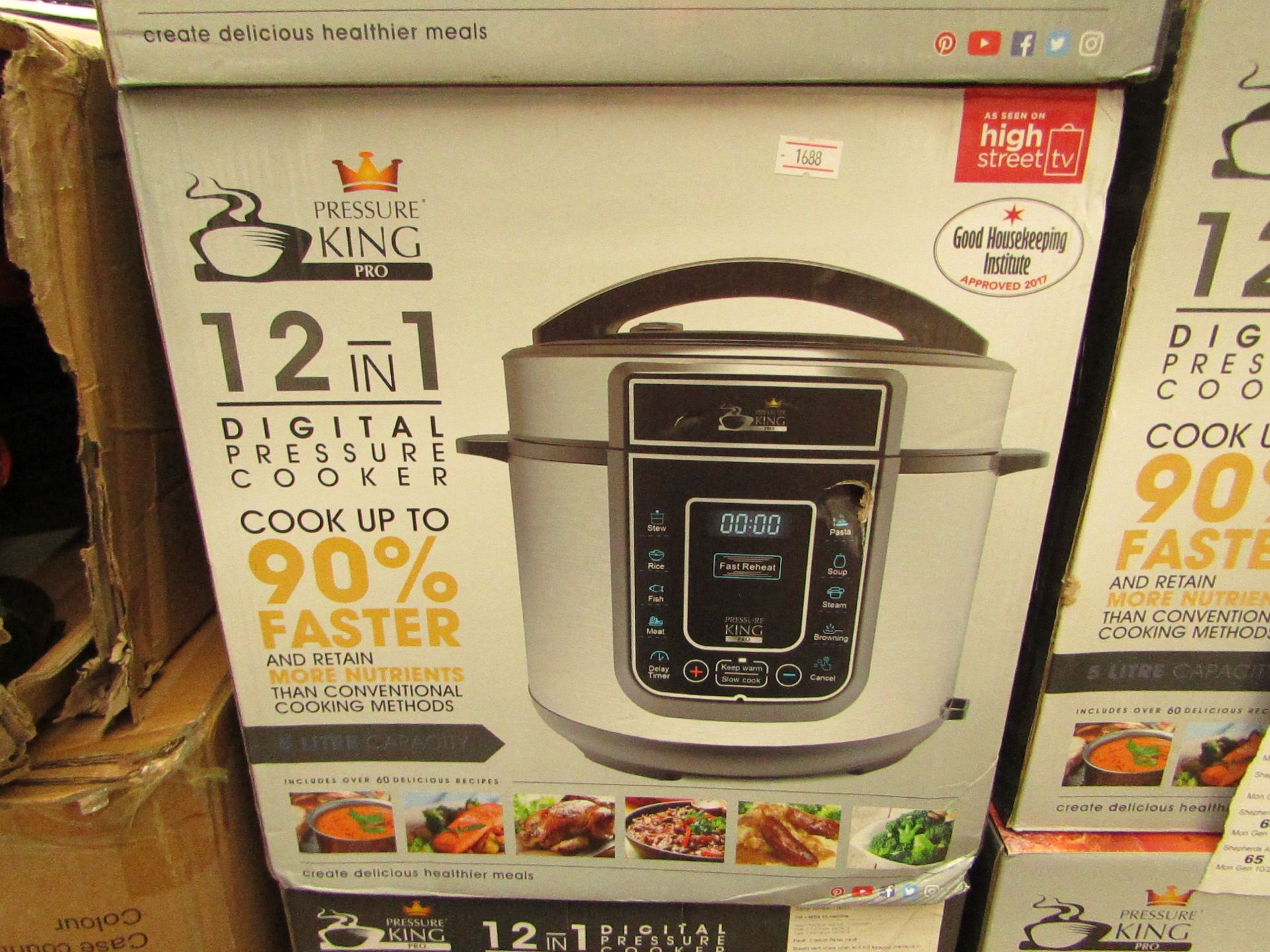 | 1X | PRESSURE KING PRO 12 IN 1 DIGITAL PRESSURE AND MULTI COOKER | PAT TESTED AND BOXED | NO