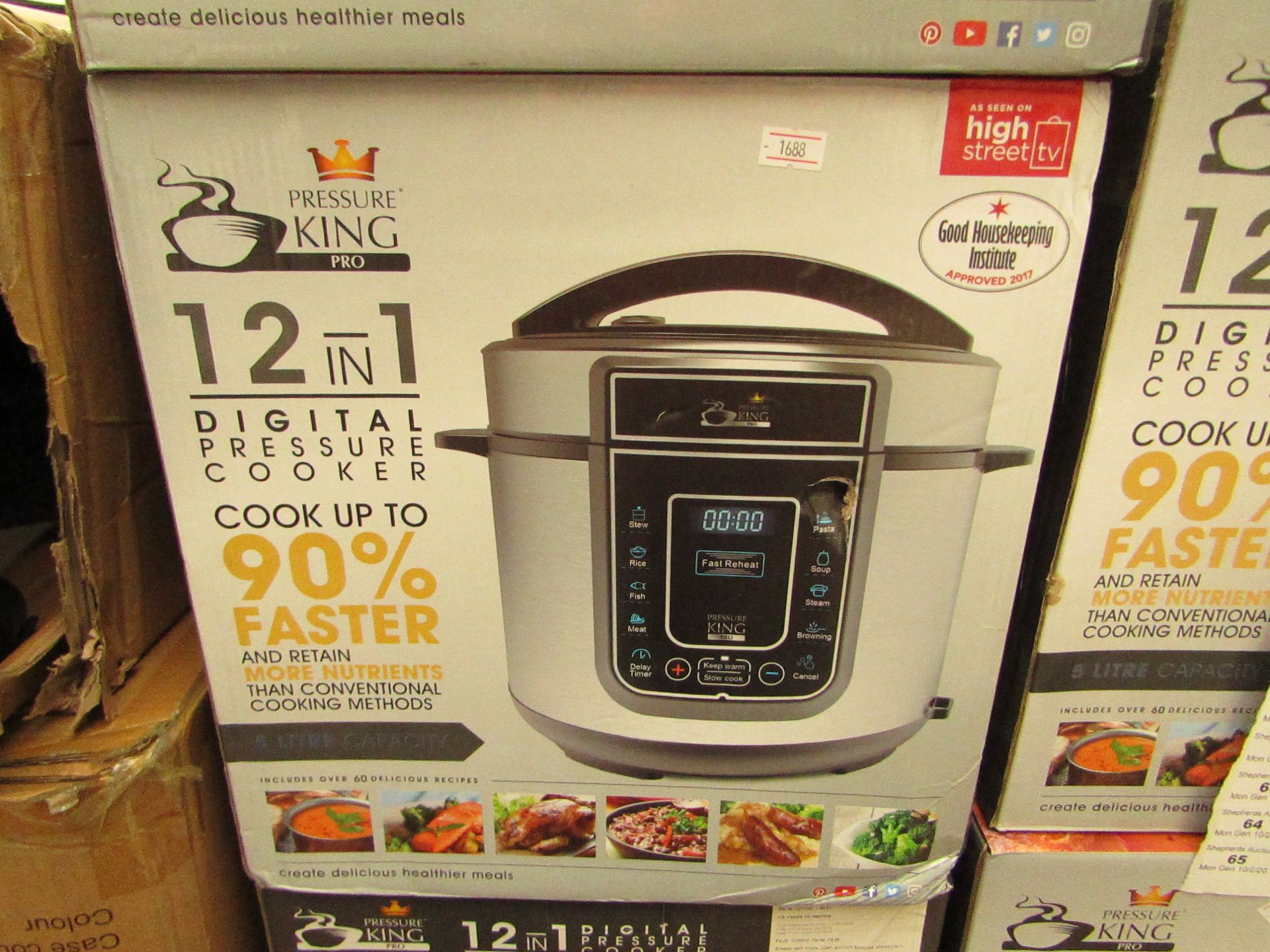 | 1X | PRESSURE KING PRO 12 IN 1 DIGITAL PRESSURE AND MULTI COOKER | PAT TESTED AND BOXED | NO