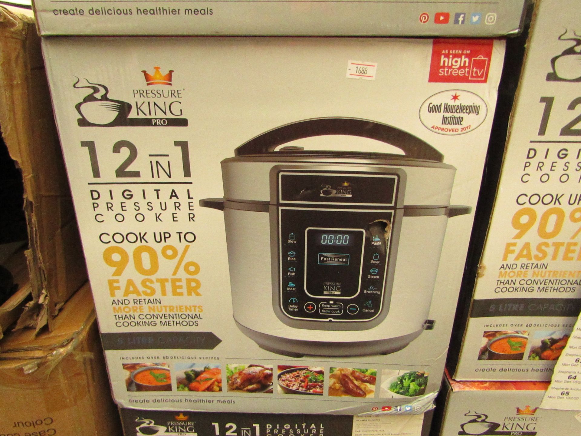 | 1X | PRESSURE KING PRO 12 IN 1 DIGITAL PRESSURE AND MULTI COOKER | PAT TESTED AND BOXED | NO